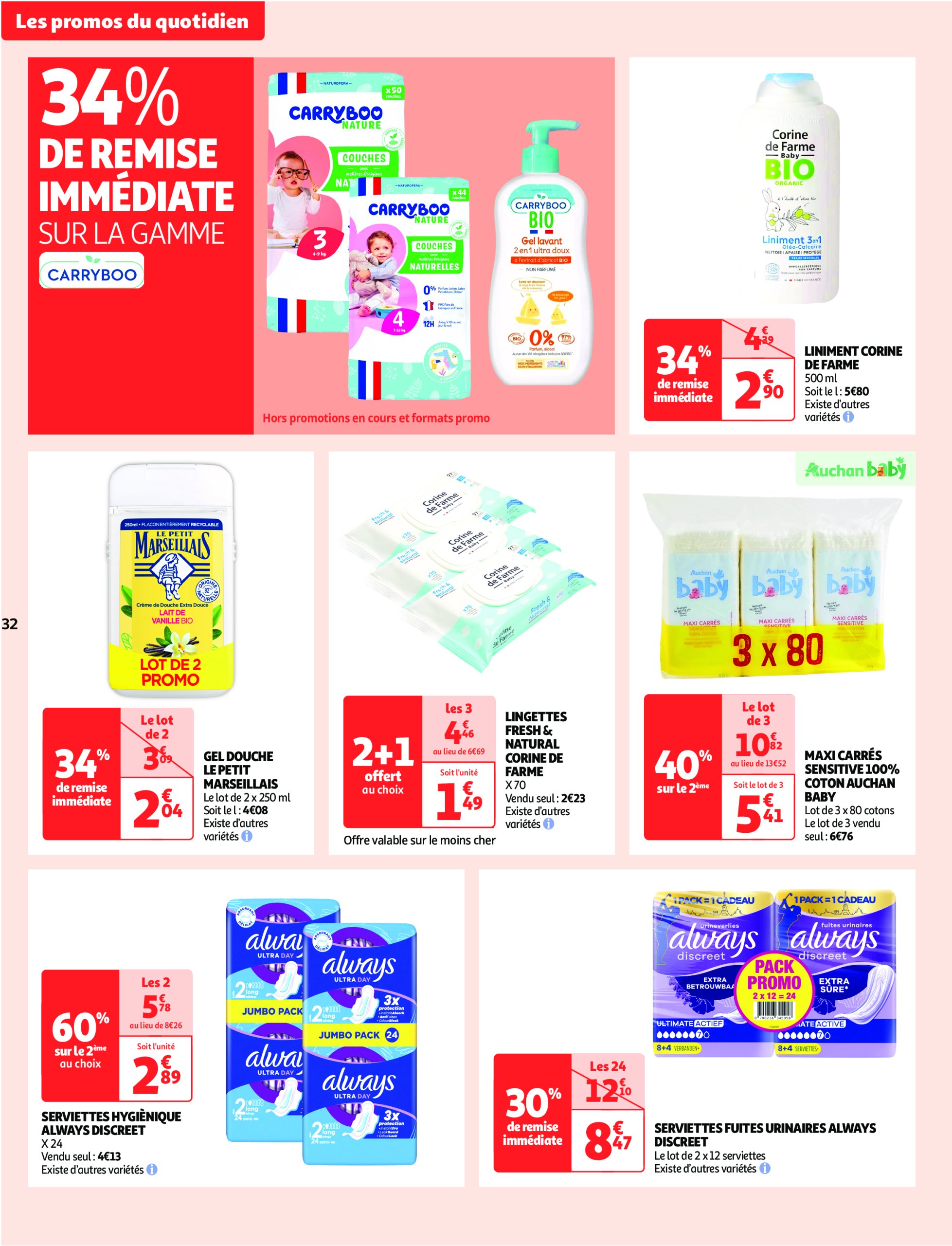 auchan - Auchan - Des prix qui ne poussent pas le bouchon folder geldig vanaf 03/06 - 15/06 - page: 32 auchan - Auchan - Des prix qui ne poussent pas le bouchon folder geldig vanaf 03/06 - 15/06 - page: 32