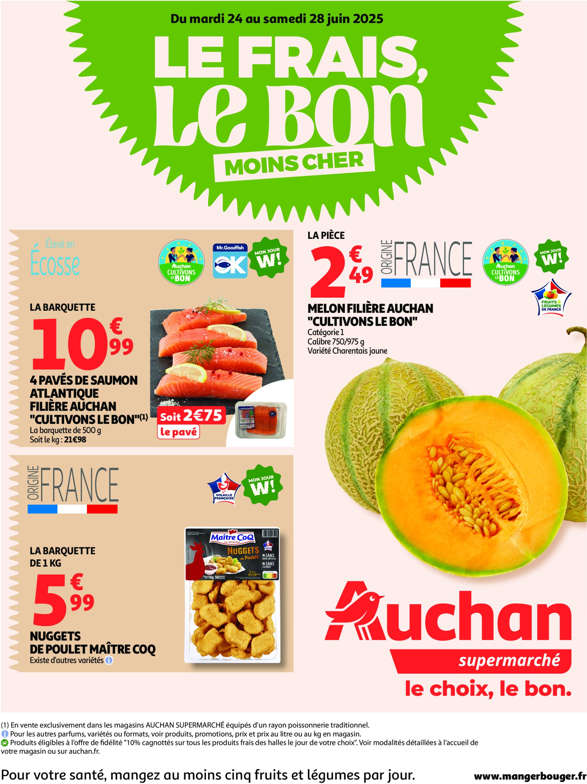 auchan - Auchan supermarché - Le frais, le bon, moins cher folder geldig vanaf 24/06 - 28/06