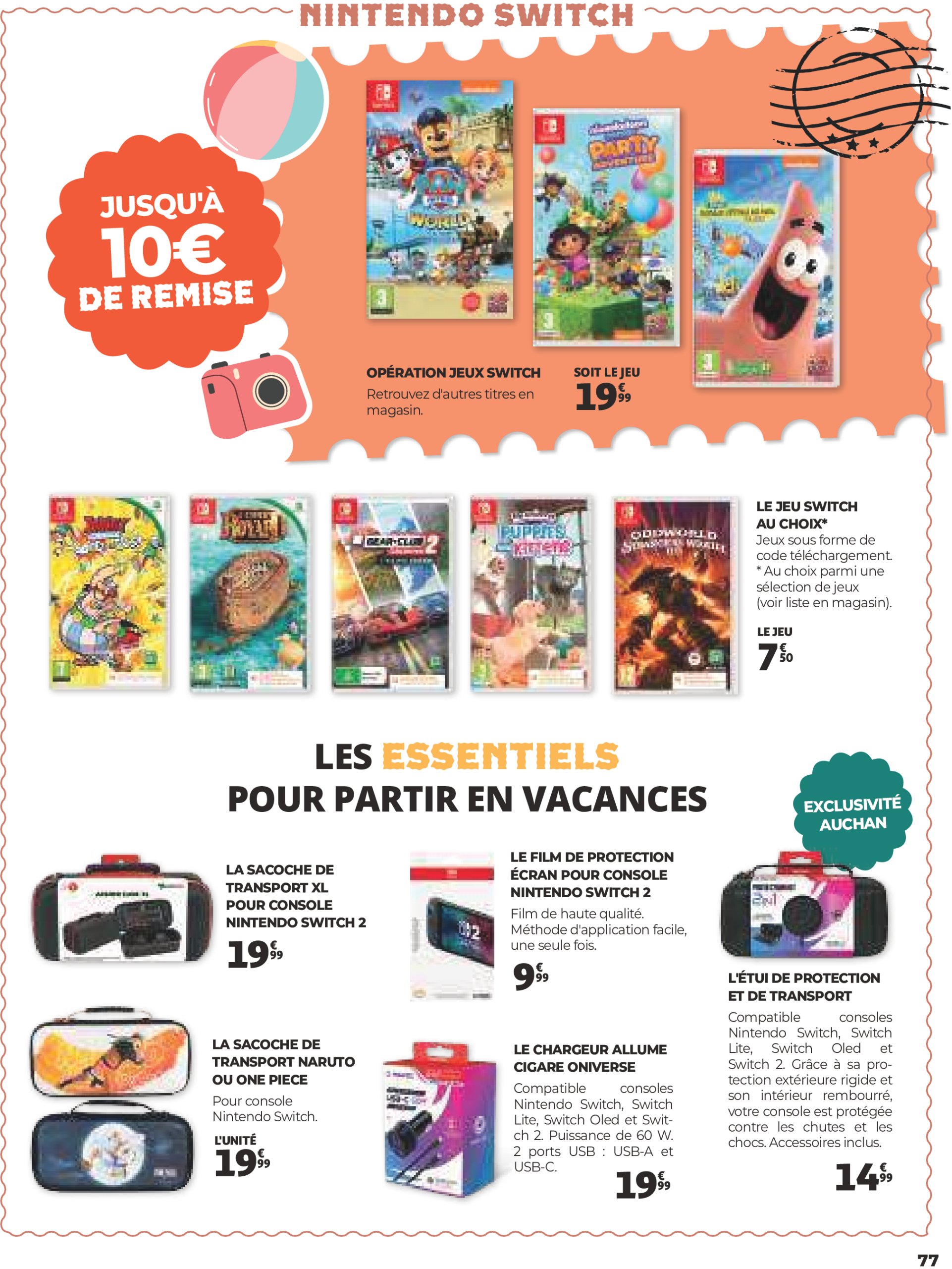 auchan - Auchan - Une sélection pour voyager partout folder geldig vanaf 25/06 - 31/08 - page: 77 auchan - Auchan - Une sélection pour voyager partout folder geldig vanaf 25/06 - 31/08 - page: 77
