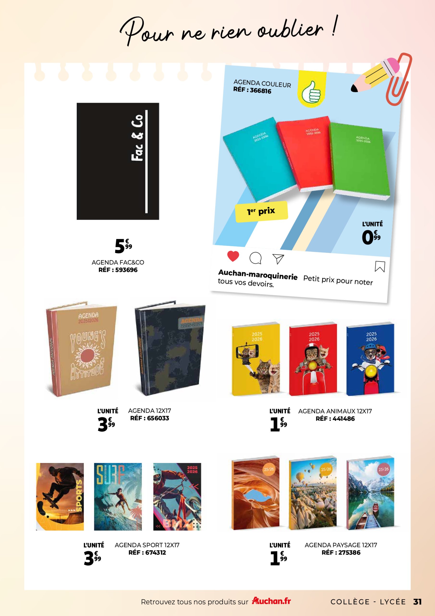 auchan - Auchan - Guide maroquinerie scolaire : C'est bon de rentrer moins cher folder geldig vanaf 01/07 - 31/08 - page: 31