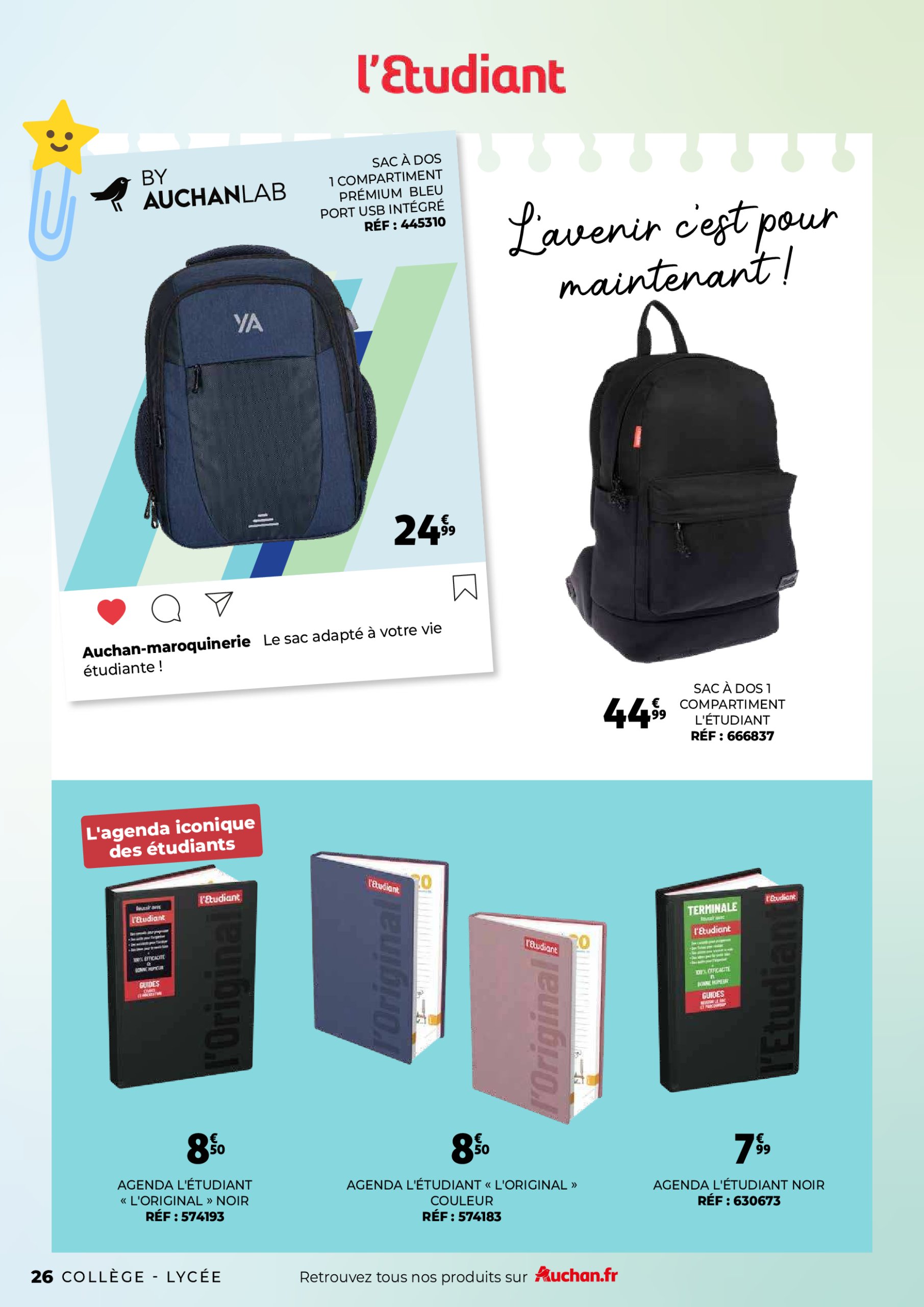auchan - Auchan - Guide maroquinerie scolaire : C'est bon de rentrer moins cher folder geldig vanaf 01/07 - 31/08 - page: 26