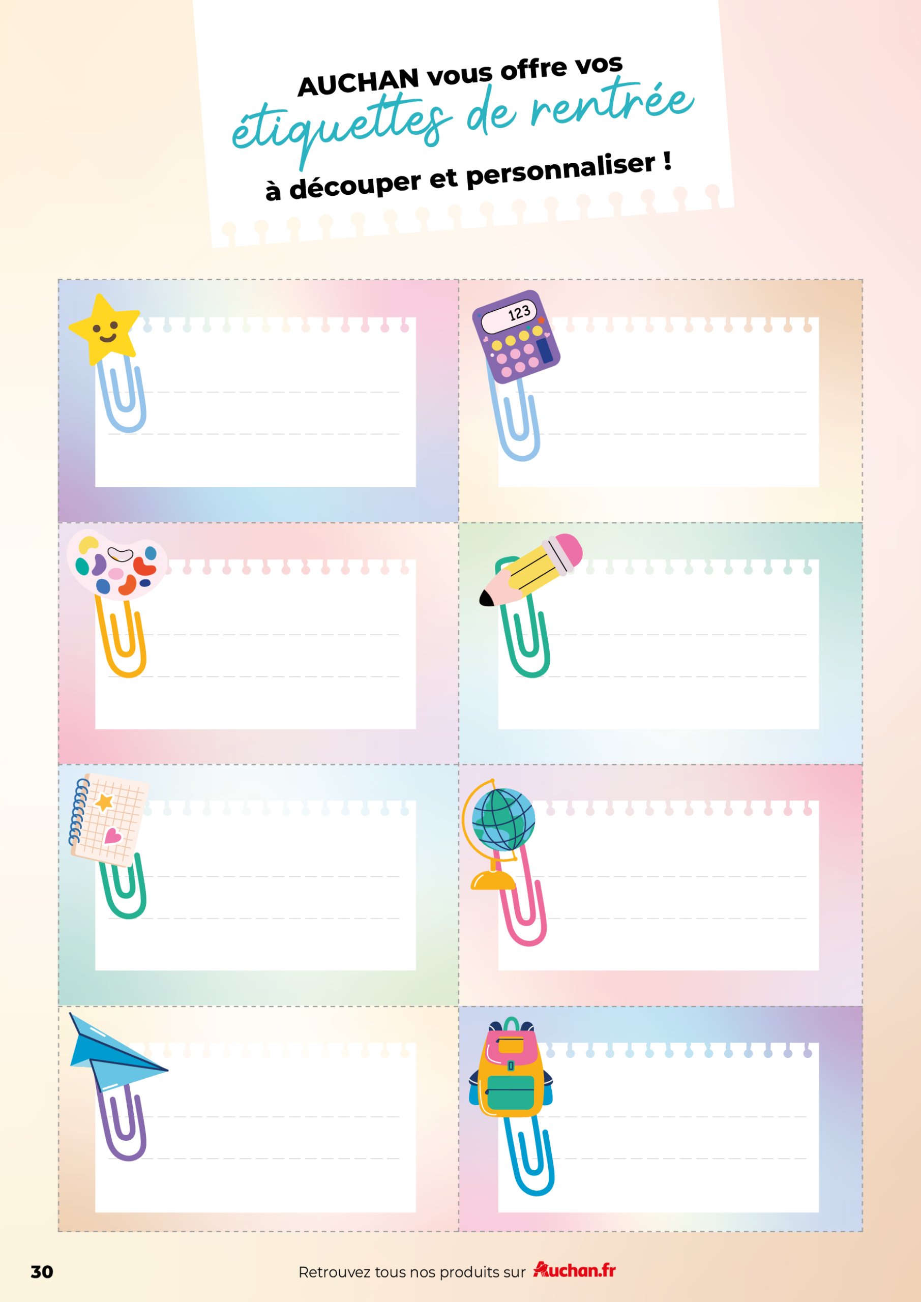 auchan - Auchan - Guide maroquinerie scolaire : C'est bon de rentrer moins cher folder geldig vanaf 01/07 - 31/08 - page: 30
