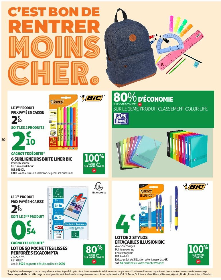 auchan - Auchan - Un été sans flamber votre budget folder geldig vanaf 05/08 - 17/08 - page: 30