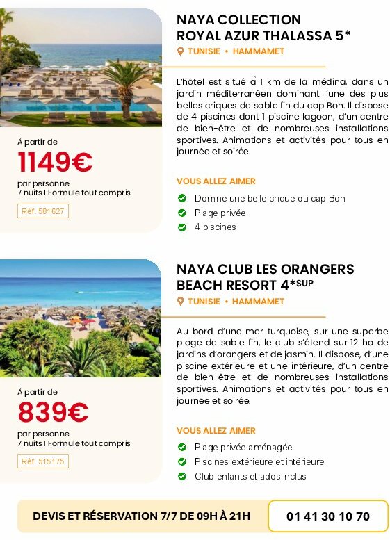auchan - Auchan - Voyages : bons plans vacances d'août ! folder geldig vanaf 01/08 - 31/08 - page: 7