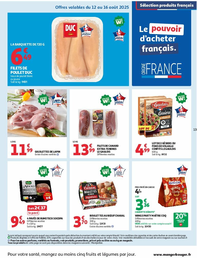 auchan - Auchan - C'est bon de rentrer moins cher folder geldig vanaf 12/08 - 24/08 - page: 13 auchan - Auchan - C'est bon de rentrer moins cher folder geldig vanaf 12/08 - 24/08 - page: 13
