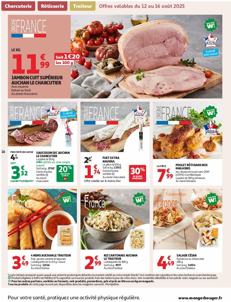 auchan - Auchan - C'est bon de rentrer moins cher folder geldig vanaf 12/08 - 24/08 - page: 16 auchan - Auchan - C'est bon de rentrer moins cher folder geldig vanaf 12/08 - 24/08 - page: 16