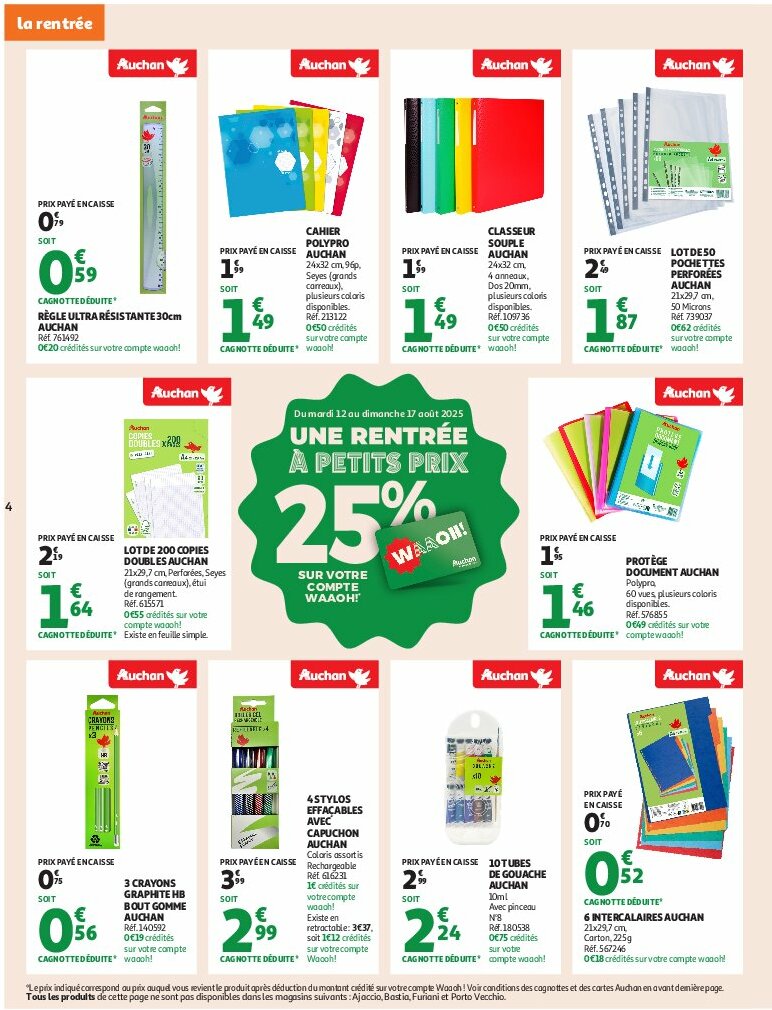 auchan - Auchan - C'est bon de rentrer moins cher folder geldig vanaf 12/08 - 24/08 - page: 4 auchan - Auchan - C'est bon de rentrer moins cher folder geldig vanaf 12/08 - 24/08 - page: 4