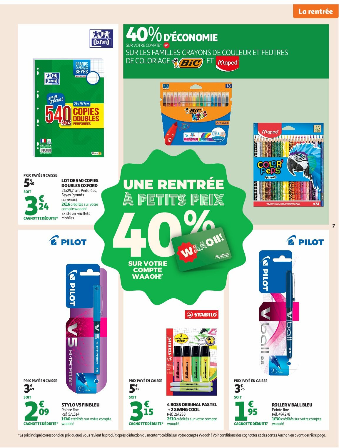 auchan - Auchan - Rentrée des classes folder geldig vanaf 19/08 - 06/09 - page: 7