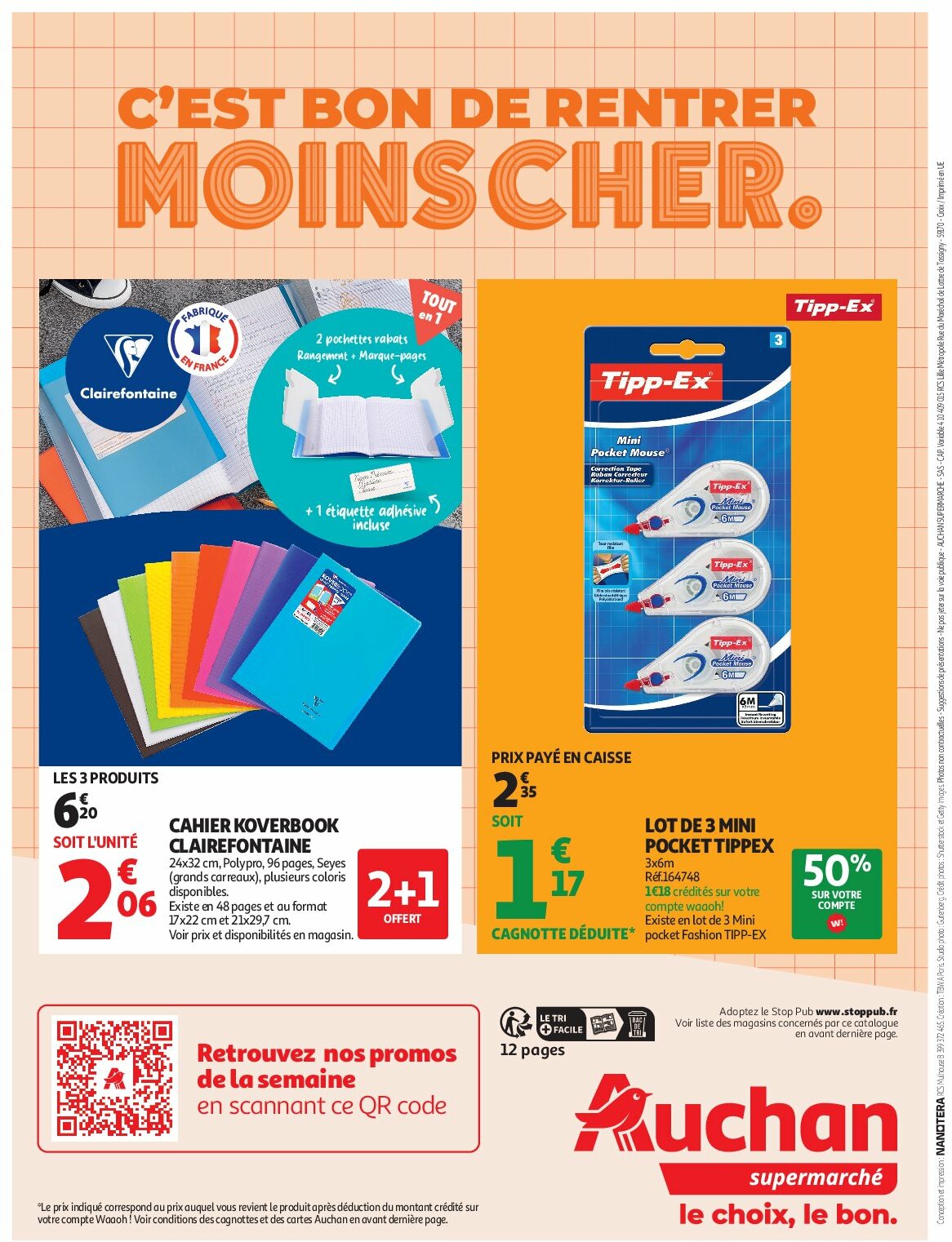 auchan - Auchan - Rentrée des classes folder geldig vanaf 19/08 - 06/09 - page: 12