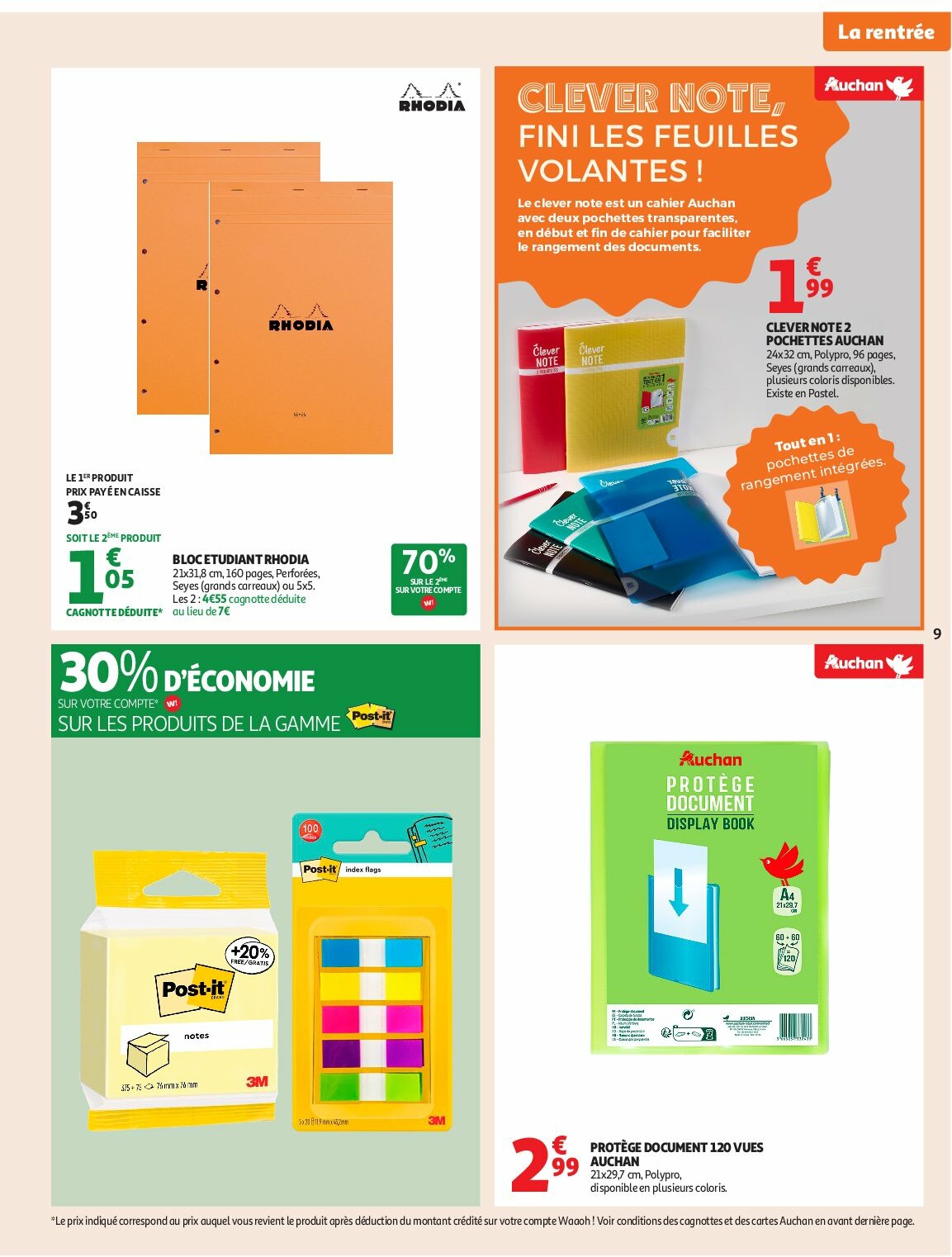 auchan - Auchan - Rentrée des classes folder geldig vanaf 19/08 - 06/09 - page: 9