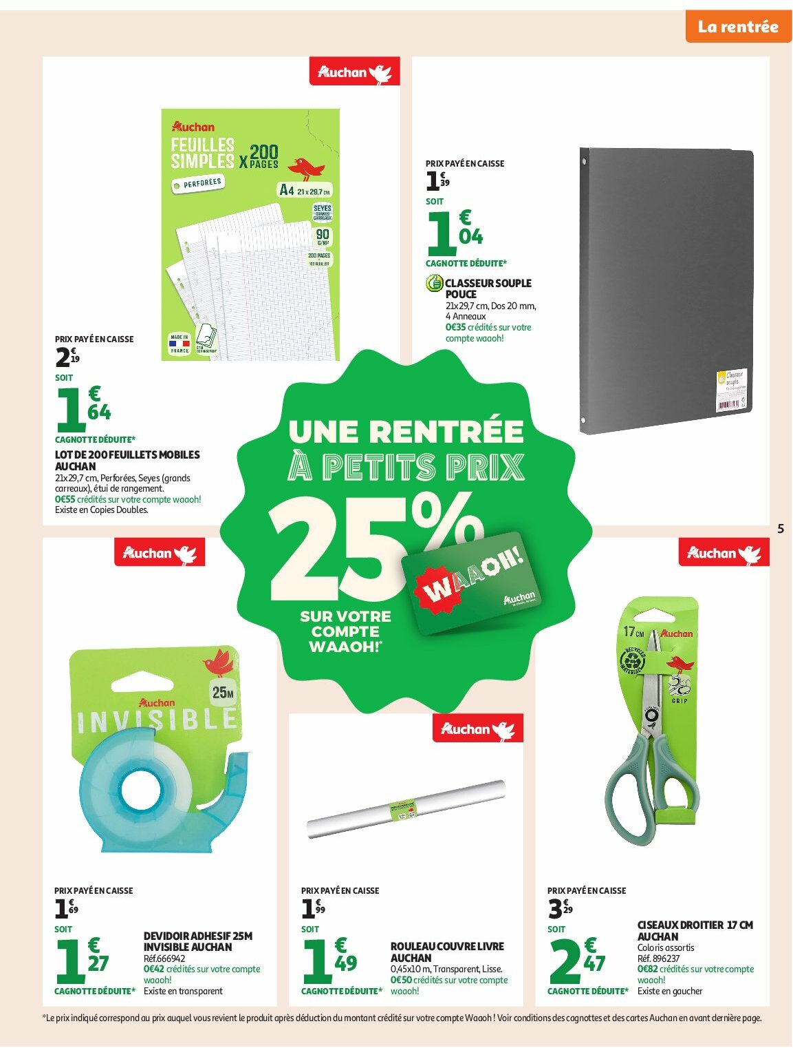 auchan - Auchan - Rentrée des classes folder geldig vanaf 19/08 - 06/09 - page: 5