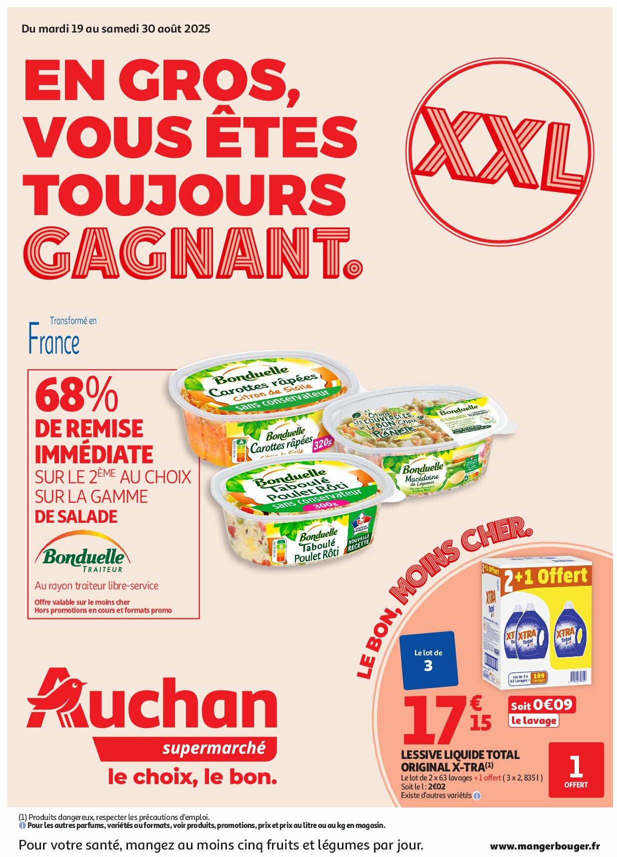 auchan - Auchan - XXL : En gros, vous êtes toujours gagnant dans votre super folder geldig vanaf 19/08 - 30/08