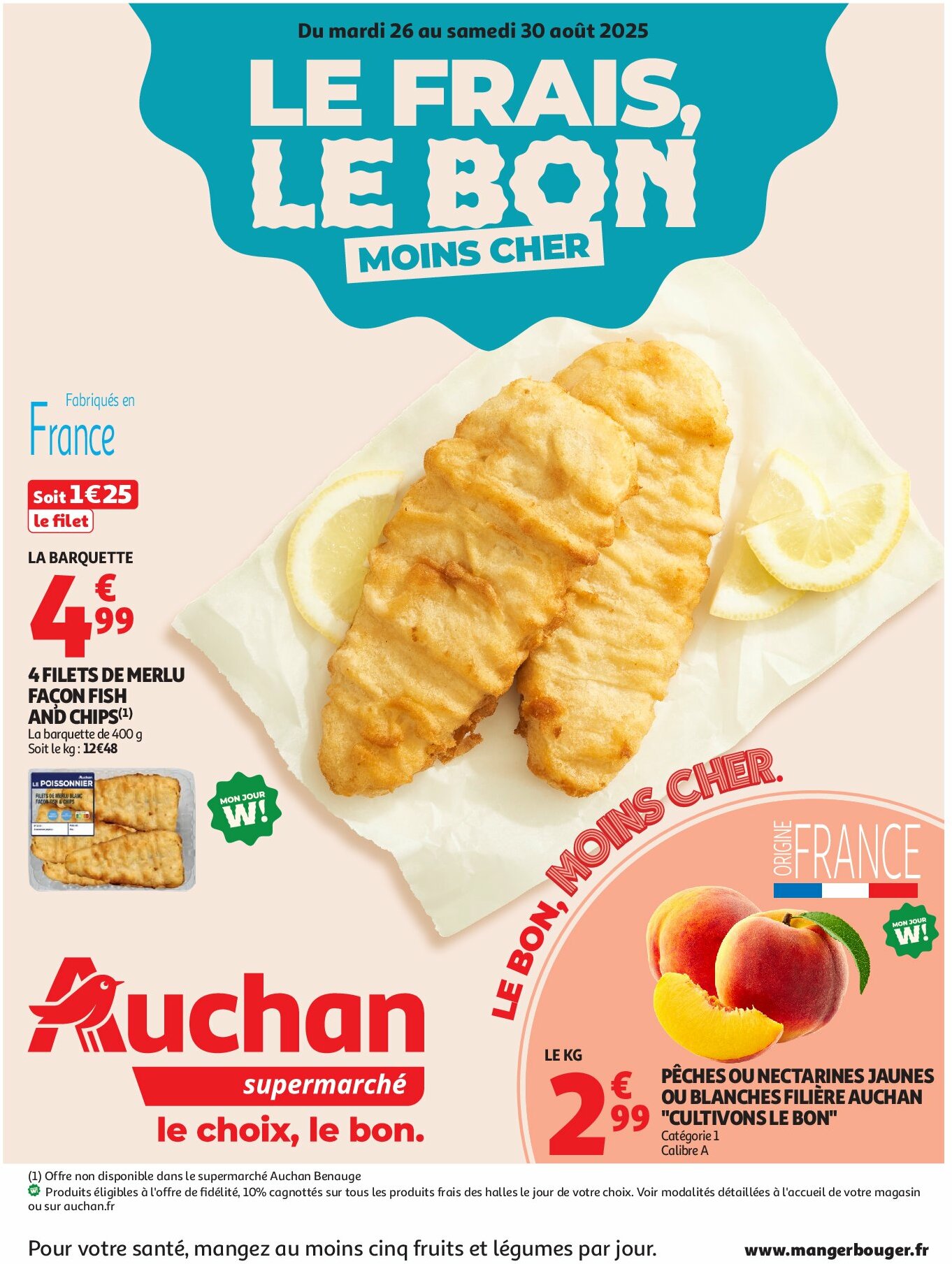 auchan - Auchan supermarché - Le frais, le bon moins cher folder geldig vanaf 26/08 - 30/08