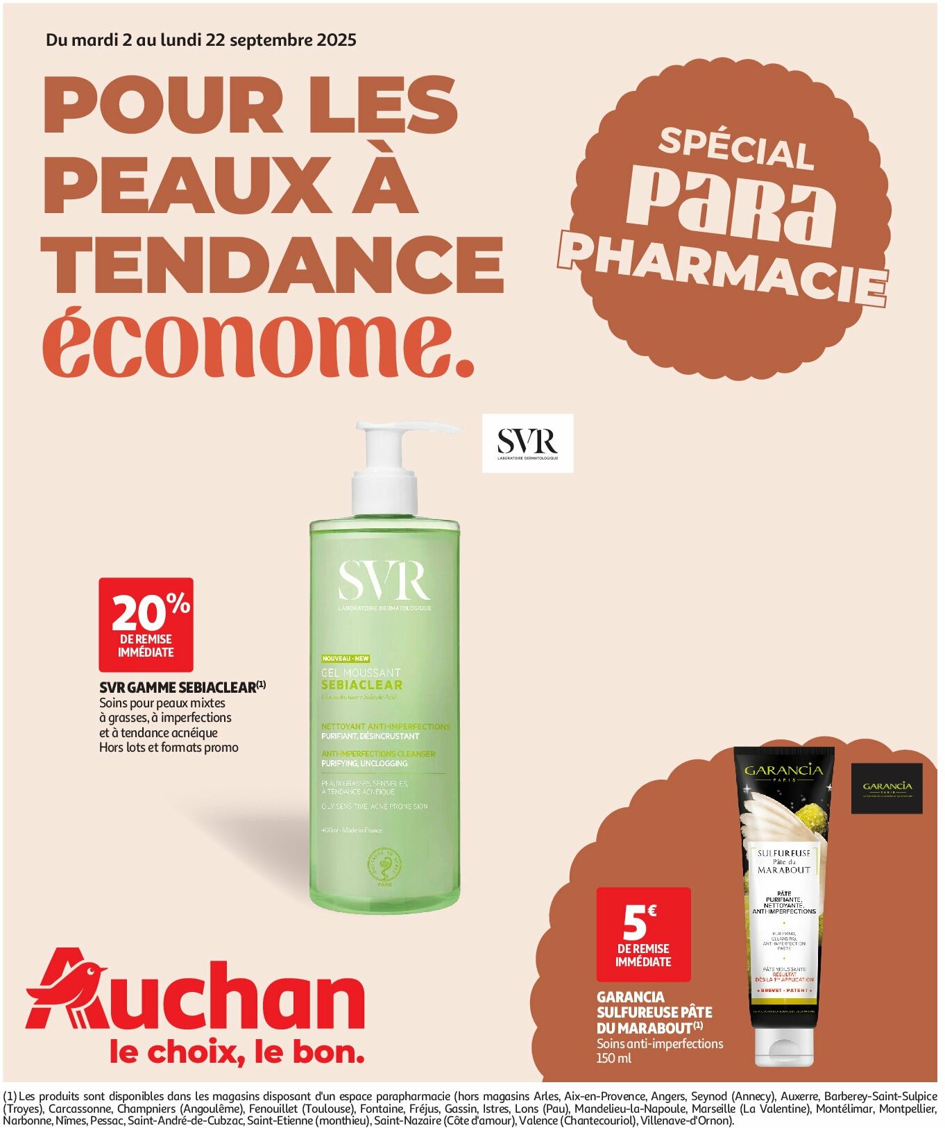 auchan - Auchan - Pour les peaux à tendance économe folder geldig vanaf 02/09 - 22/09