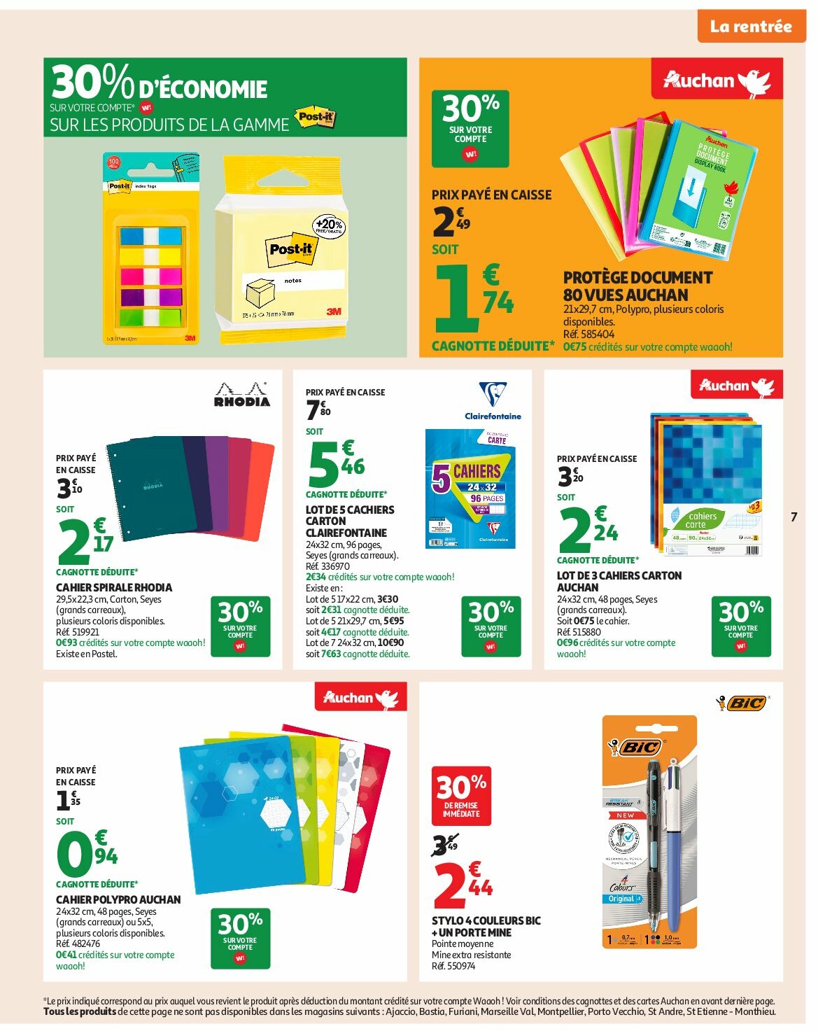auchan - Auchan - Rentrée des classes folder geldig vanaf 19/08 - 07/09 - page: 7