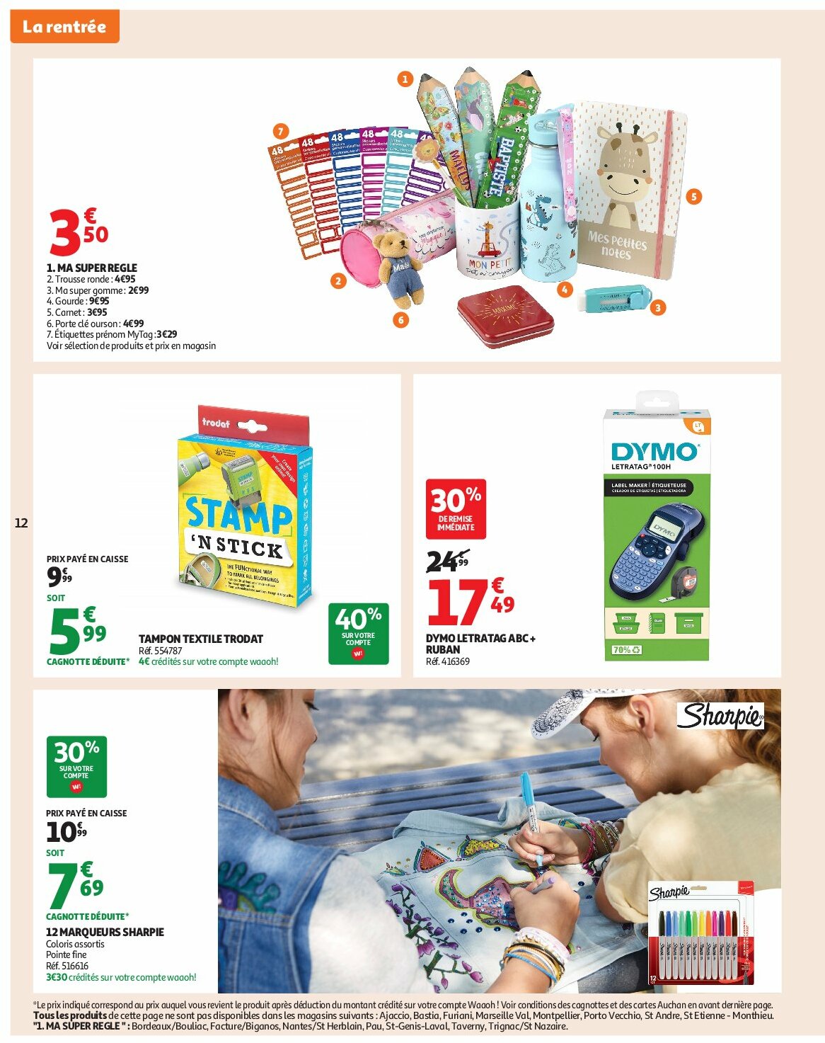 auchan - Auchan - Rentrée des classes folder geldig vanaf 19/08 - 07/09 - page: 12