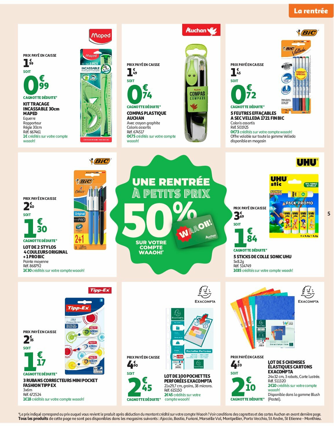 auchan - Auchan - Rentrée des classes folder geldig vanaf 19/08 - 07/09 - page: 5
