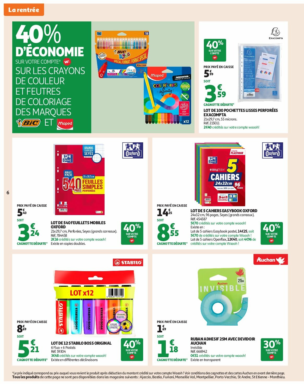 auchan - Auchan - Rentrée des classes folder geldig vanaf 19/08 - 07/09 - page: 6