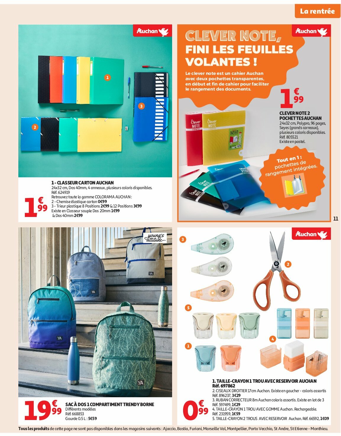 auchan - Auchan - Rentrée des classes folder geldig vanaf 19/08 - 07/09 - page: 11
