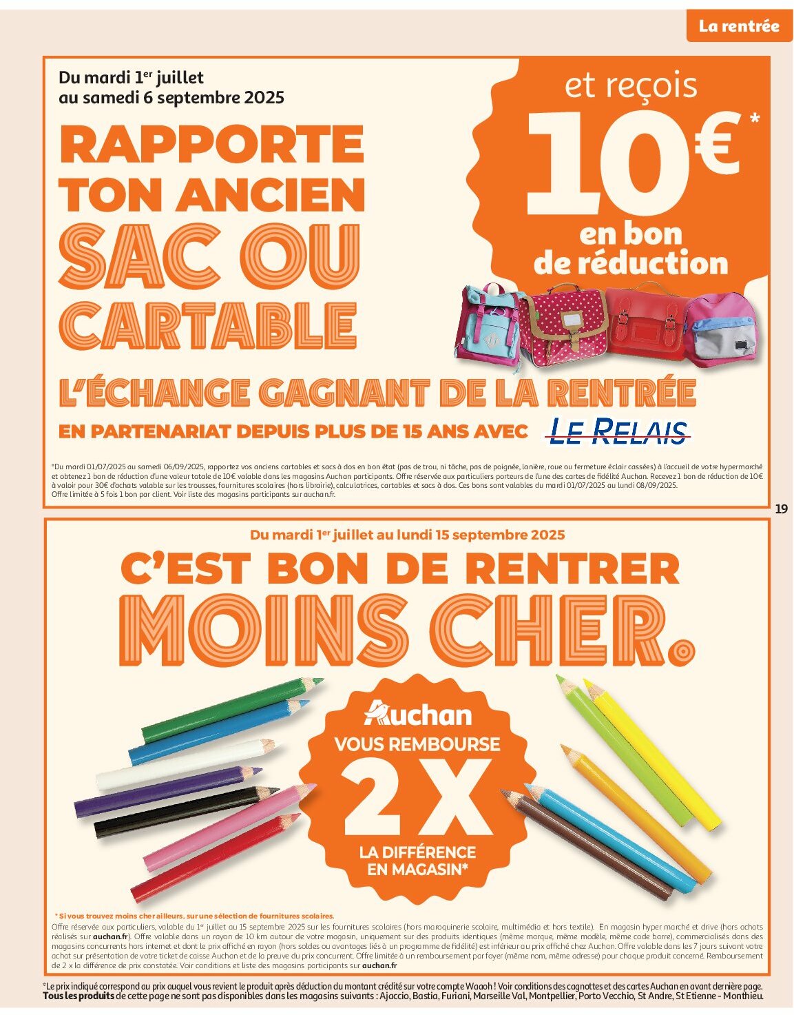 auchan - Auchan - Rentrée des classes folder geldig vanaf 19/08 - 07/09 - page: 19