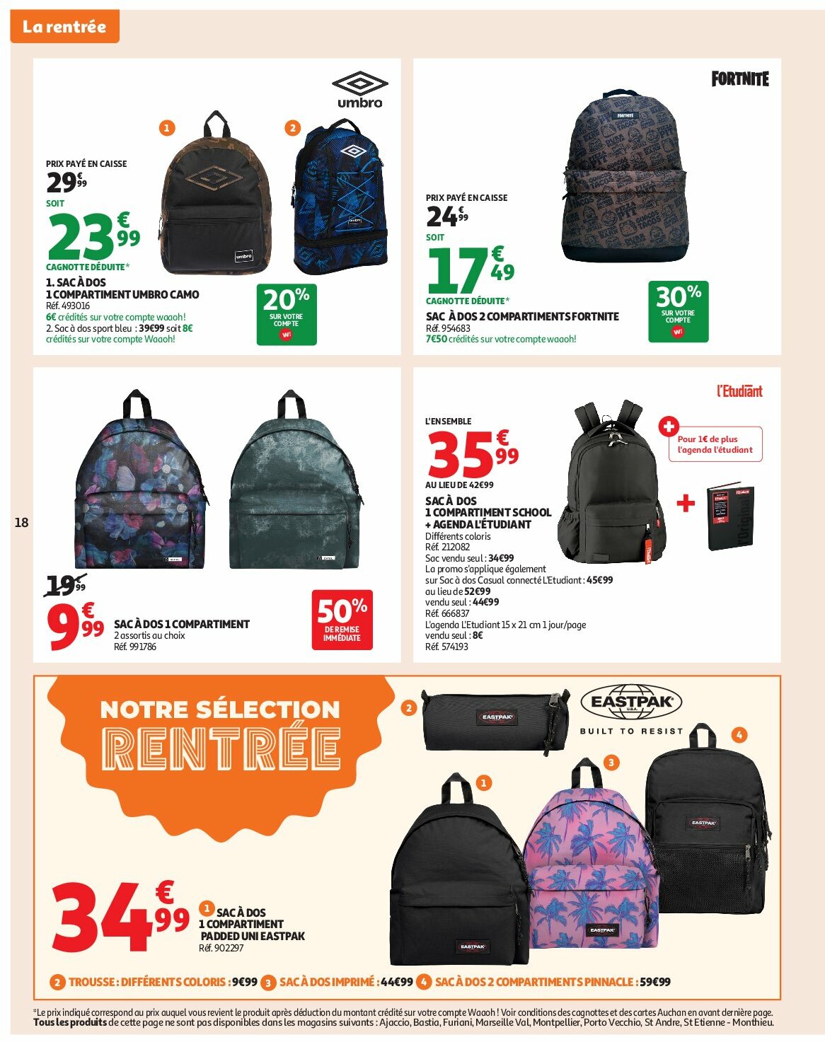 auchan - Auchan - Rentrée des classes folder geldig vanaf 19/08 - 07/09 - page: 18