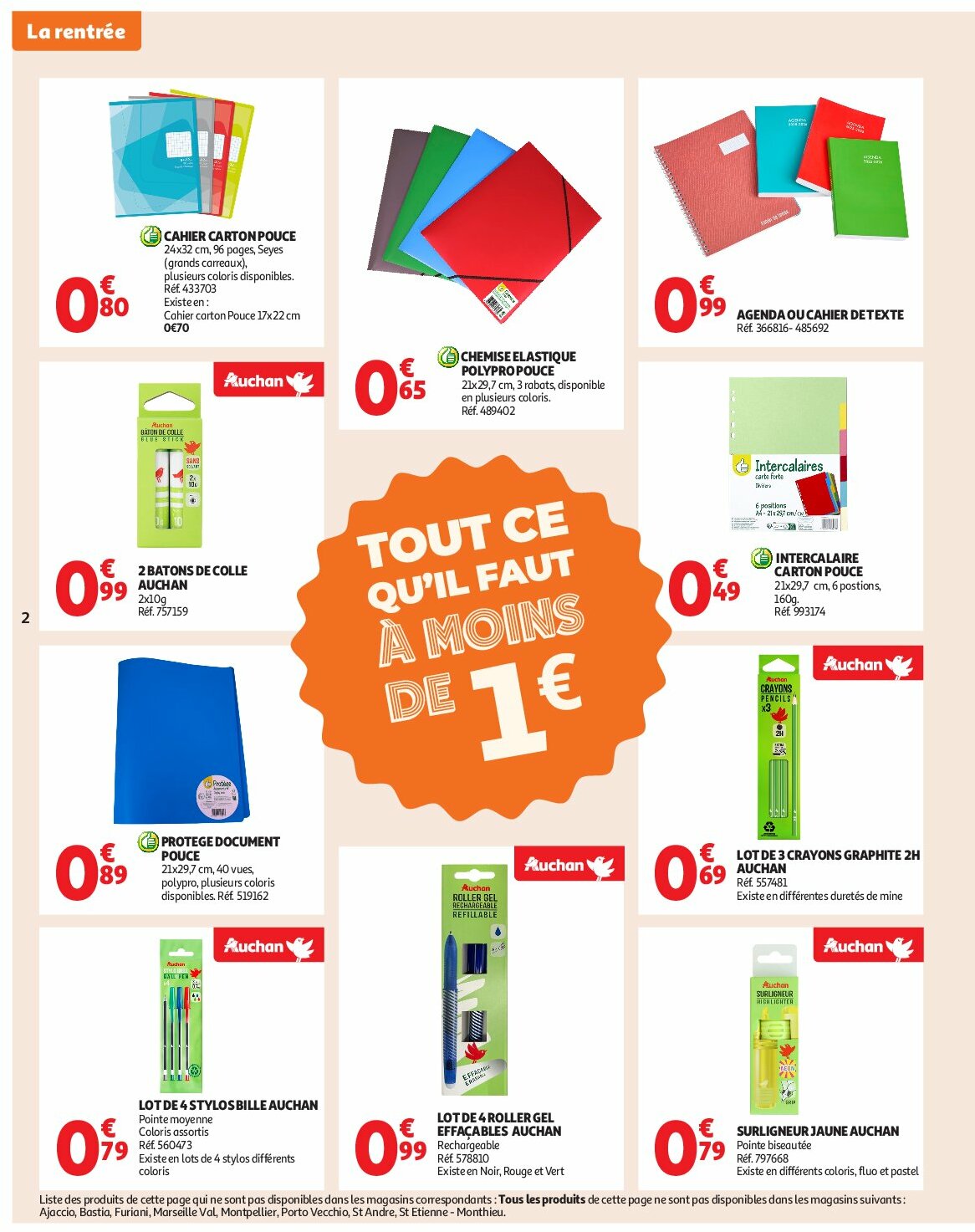 auchan - Auchan - Rentrée des classes folder geldig vanaf 19/08 - 07/09 - page: 2