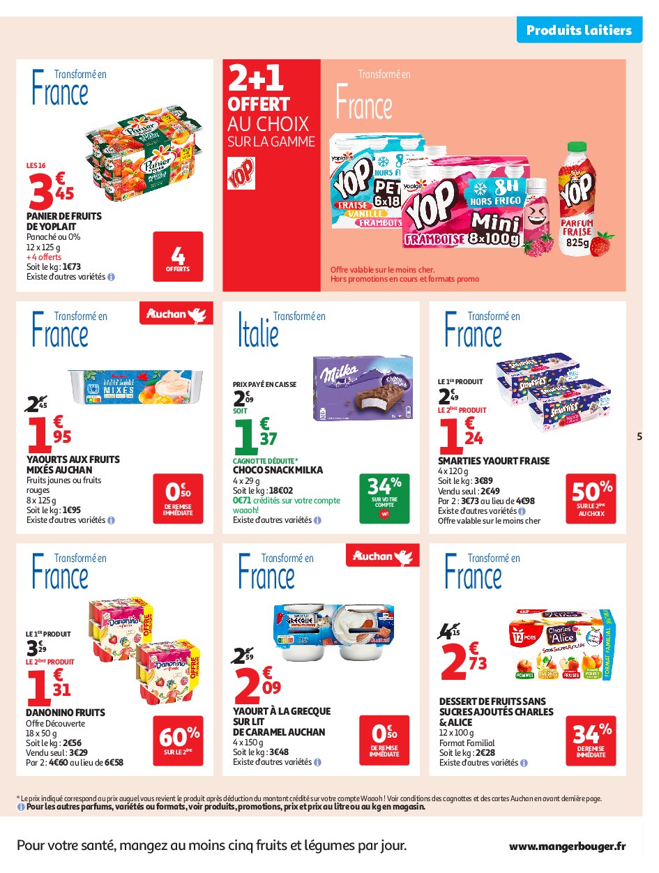 auchan - Auchan - Petits prix écrémés folder geldig vanaf 09/09 - 21/09 - page: 5 auchan - Auchan - Petits prix écrémés folder geldig vanaf 09/09 - 21/09 - page: 5