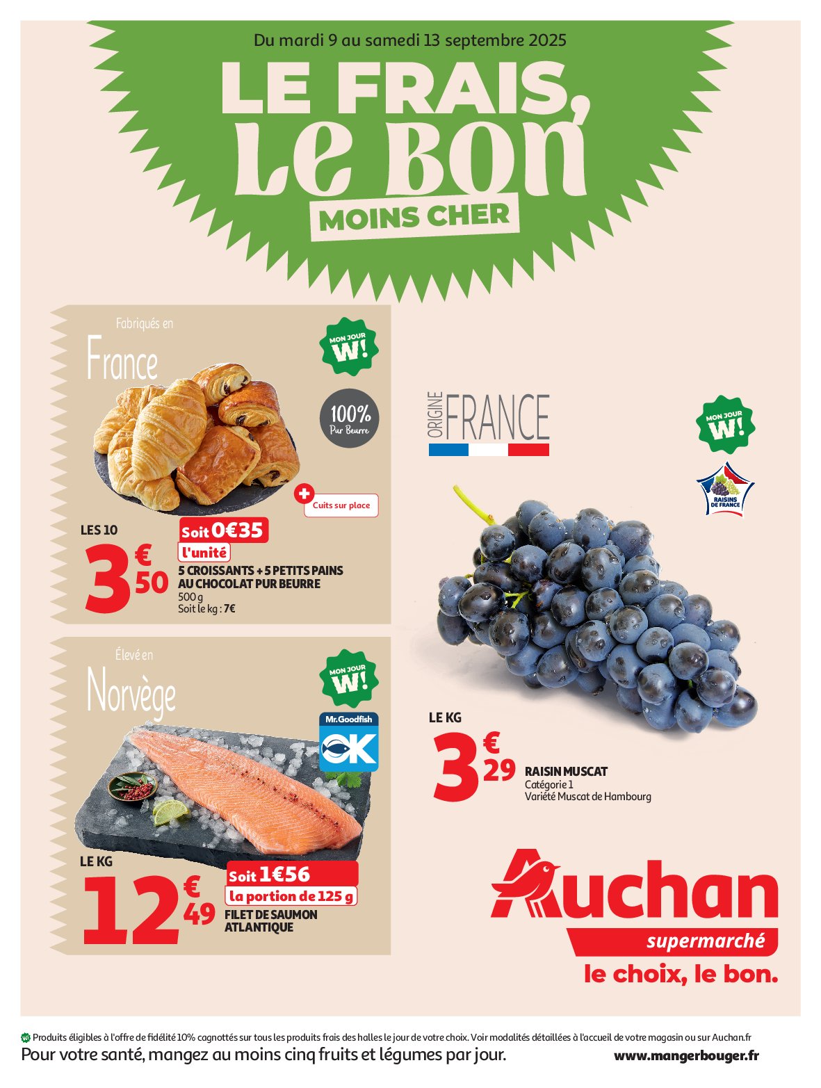 auchan - Auchan supermarché - Le frais, le bon moins cher folder geldig vanaf 09/09 - 13/09