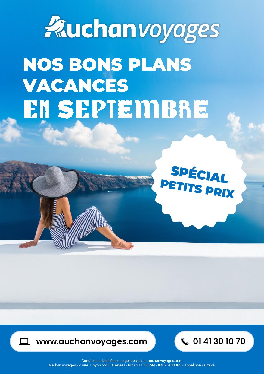 auchan - Auchan voyages - bons plans vacances ! folder geldig vanaf 01/09 - 30/09