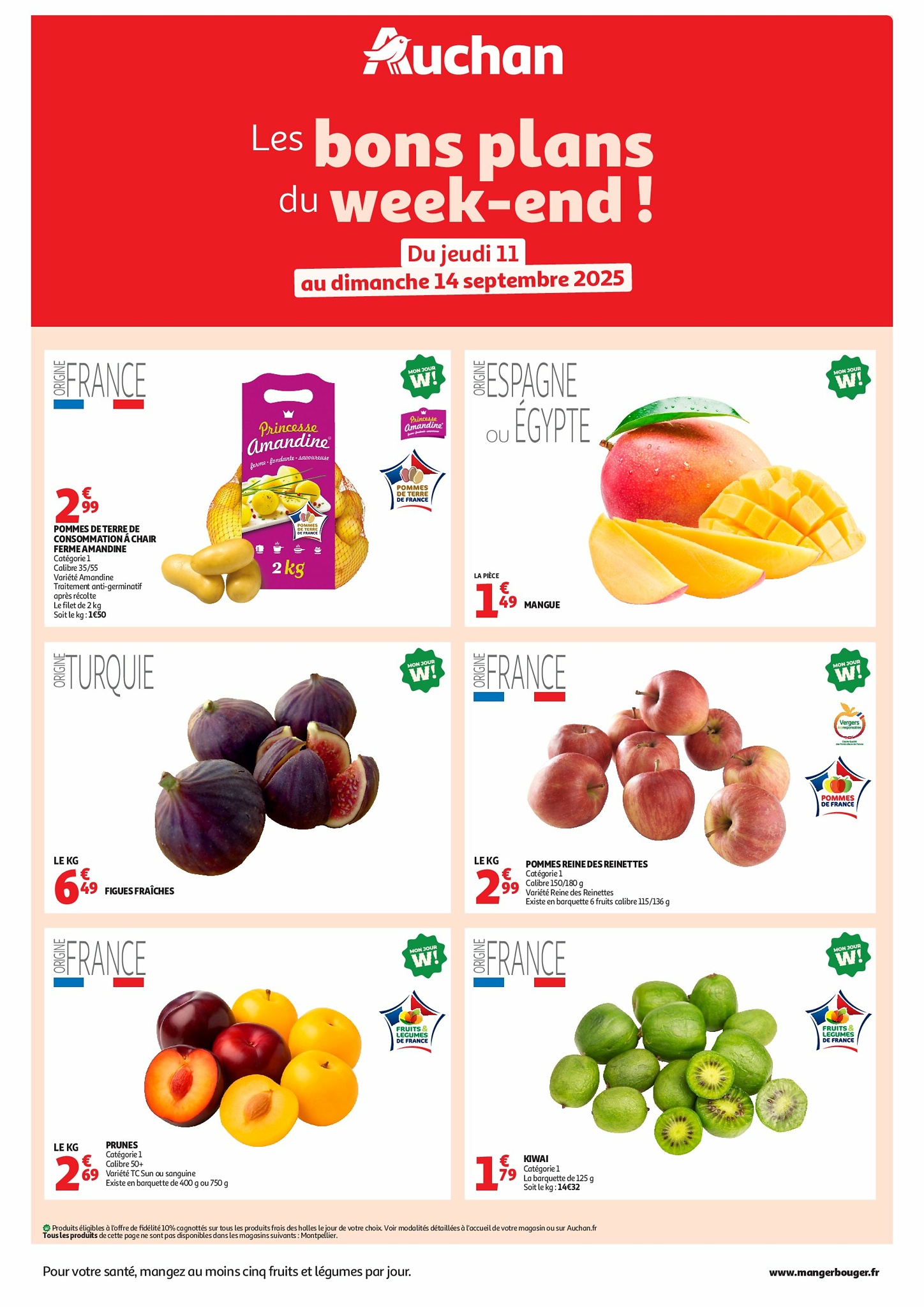auchan - Auchan - Les bons plans du week-end dans votre hyper folder geldig vanaf 11/09 - 14/09 - page: 1