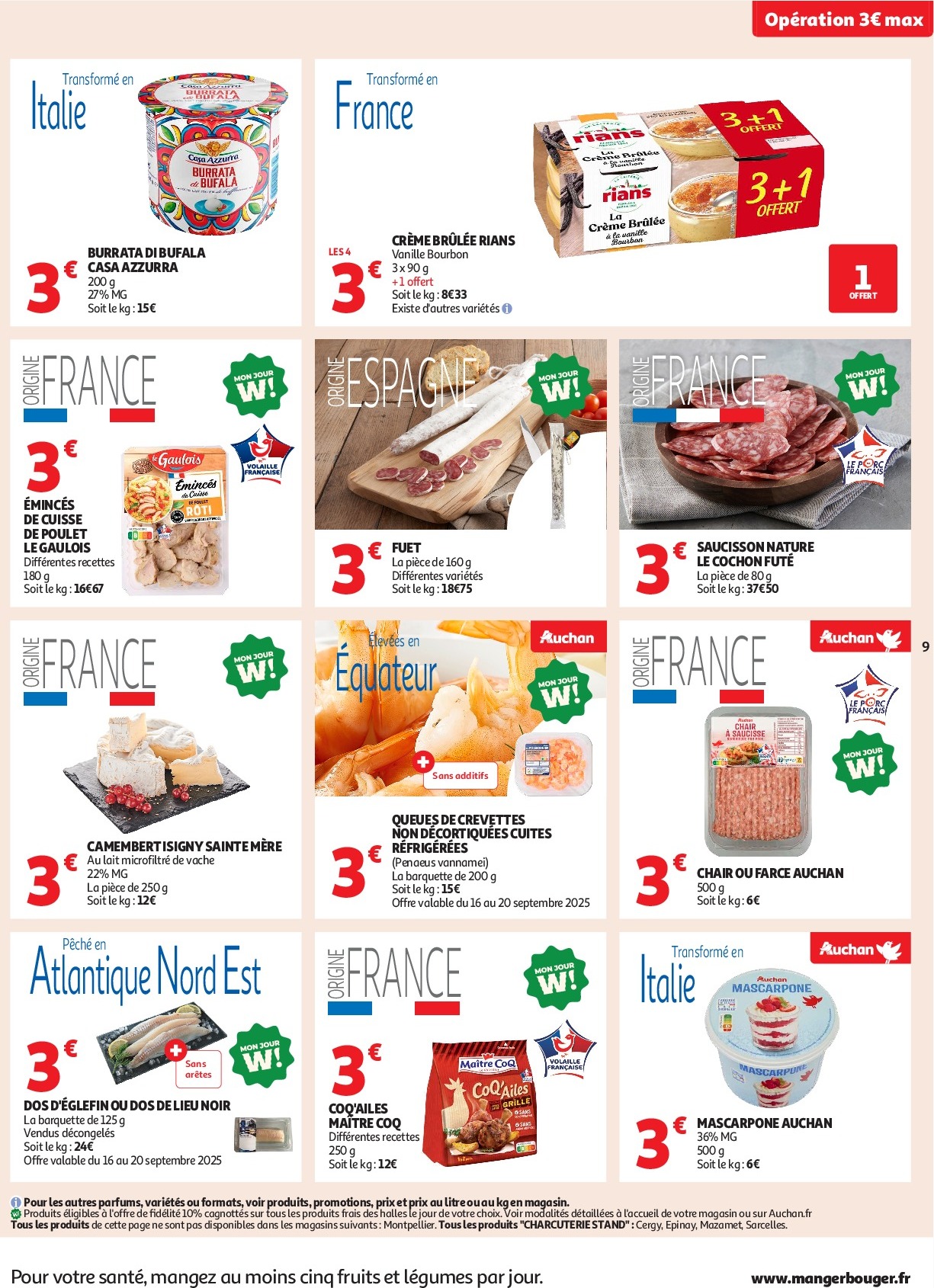 auchan - Auchan Supermarché - C'est parti pour les petits prix dans votre super folder geldig vanaf 16/09 - 27/09 - page: 9