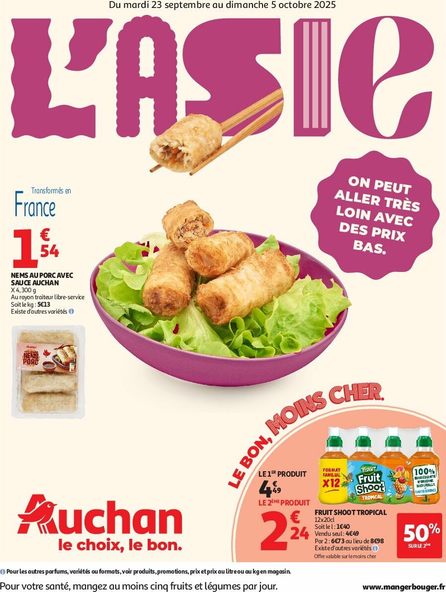 auchan - Auchan - L'Asie, on peut aller très loin avec des prix bas folder geldig vanaf 23/09 - 05/10