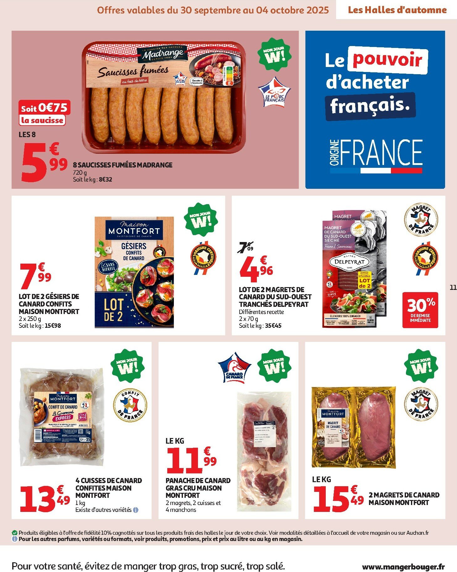 auchan - Auchan - Les Halles d'automne : les prix bas, c'est toujours de saison folder geldig vanaf 30/09 - 12/10 - page: 11