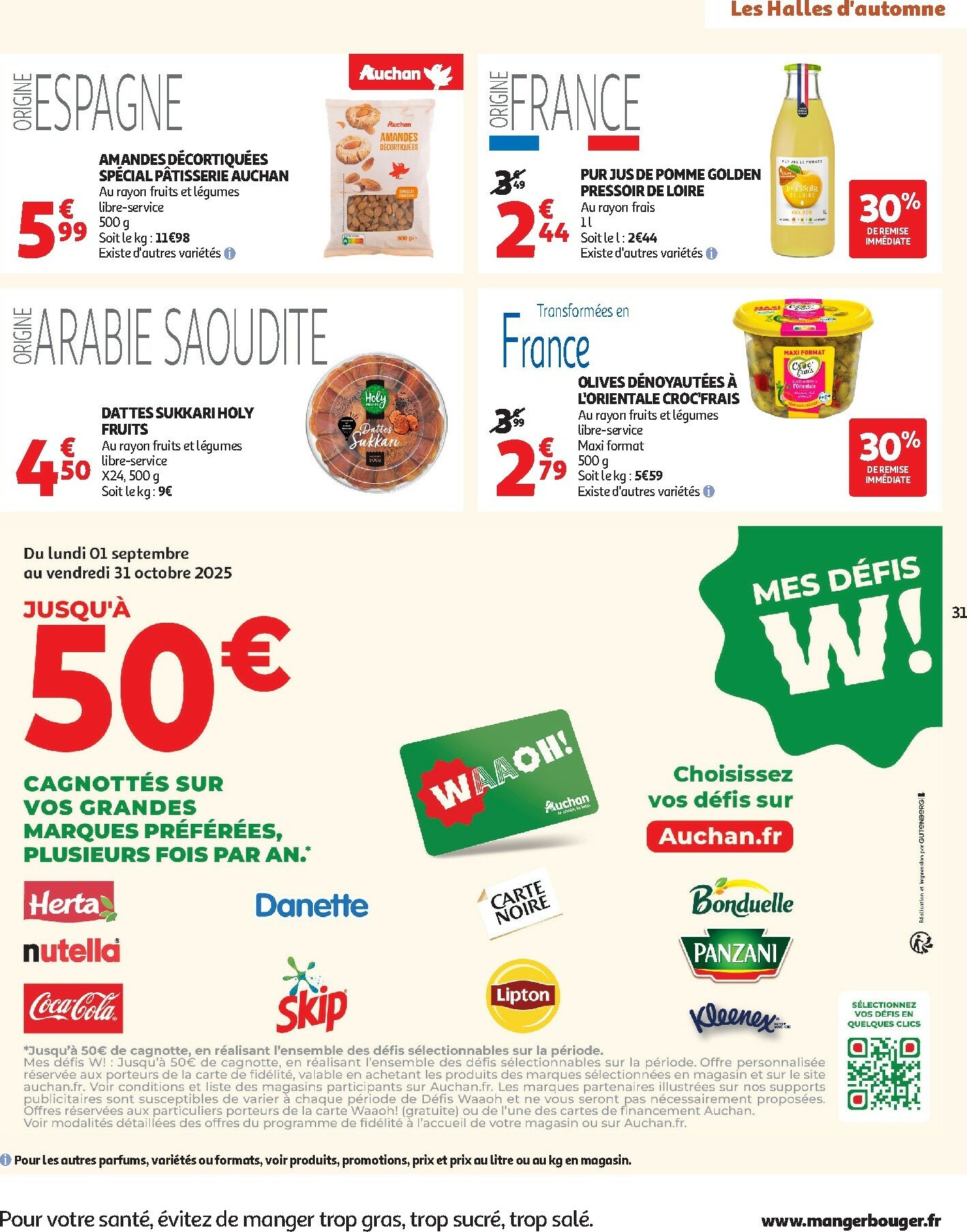 auchan - Auchan - Les Halles d'automne : les prix bas, c'est toujours de saison folder geldig vanaf 30/09 - 12/10 - page: 31