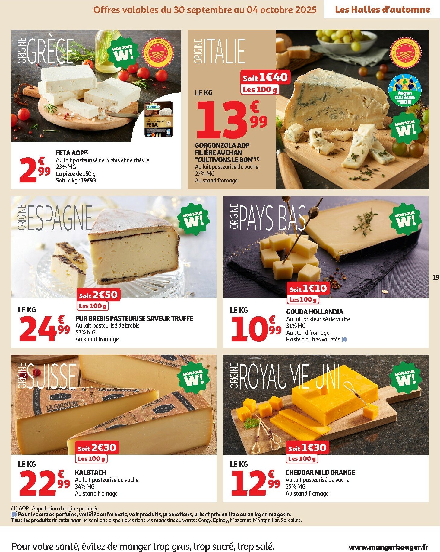 auchan - Auchan - Les Halles d'automne : les prix bas, c'est toujours de saison folder geldig vanaf 30/09 - 12/10 - page: 19