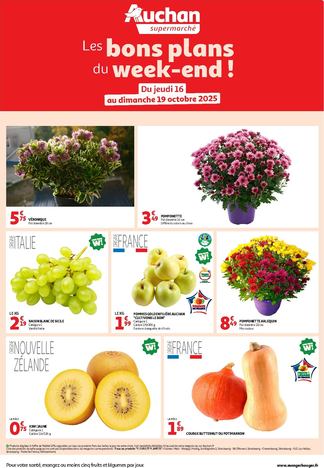 auchan - Auchan - Les bons plans du week-end dans votre super folder geldig vanaf 16/10 - 19/10