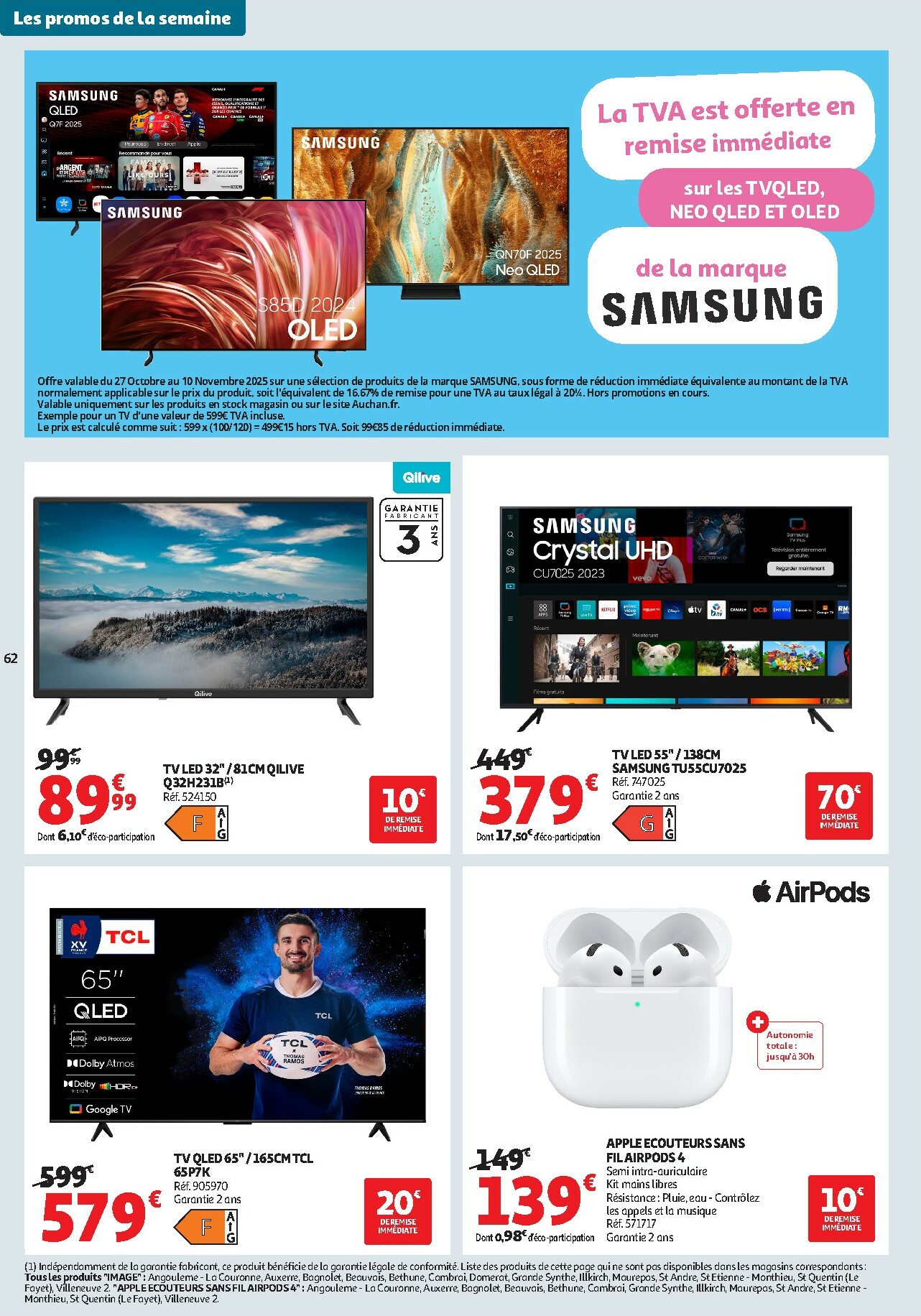 auchan - De Auchan - C'est parti pour les 25 JOURS AUCHAN folder geldig vanaf 28/10 t/m 09/11 - page: 62 auchan - De Auchan - C'est parti pour les 25 JOURS AUCHAN folder geldig vanaf 28/10 t/m 09/11 - page: 62