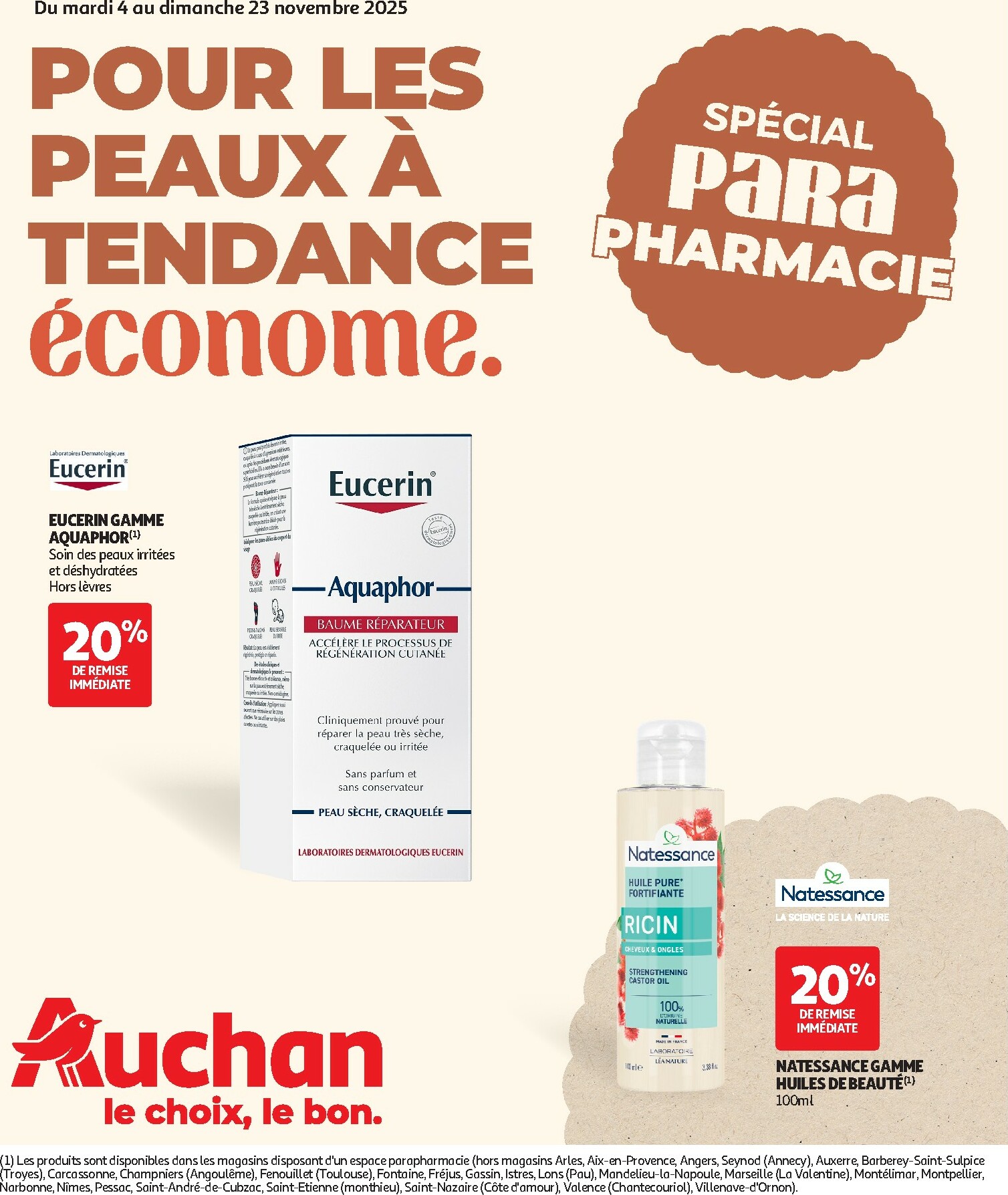 auchan - De Auchan - Pour les peaux à tendance économe folder geldig vanaf 04/11 t/m 23/11
