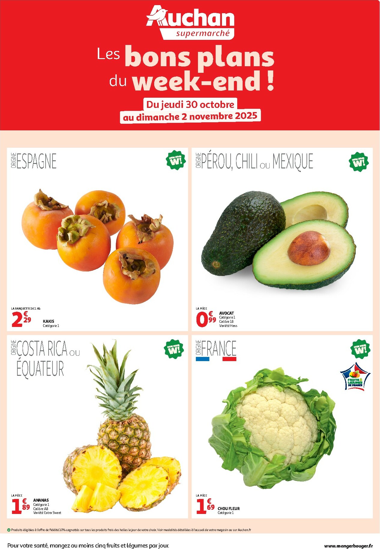 auchan - De Auchan Supermarché - Les bons plans du week-end dans votre super folder geldig vanaf 30/10 t/m 02/11
