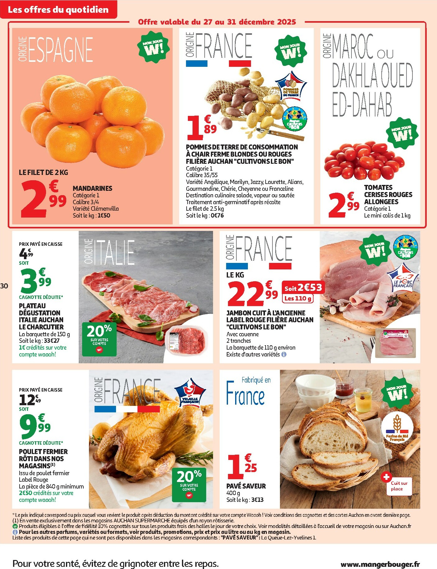 auchan - De Auchan Supermarché - Du fromage au bon prix folder geldig vanaf 26/12 t/m 31/12 - page: 30