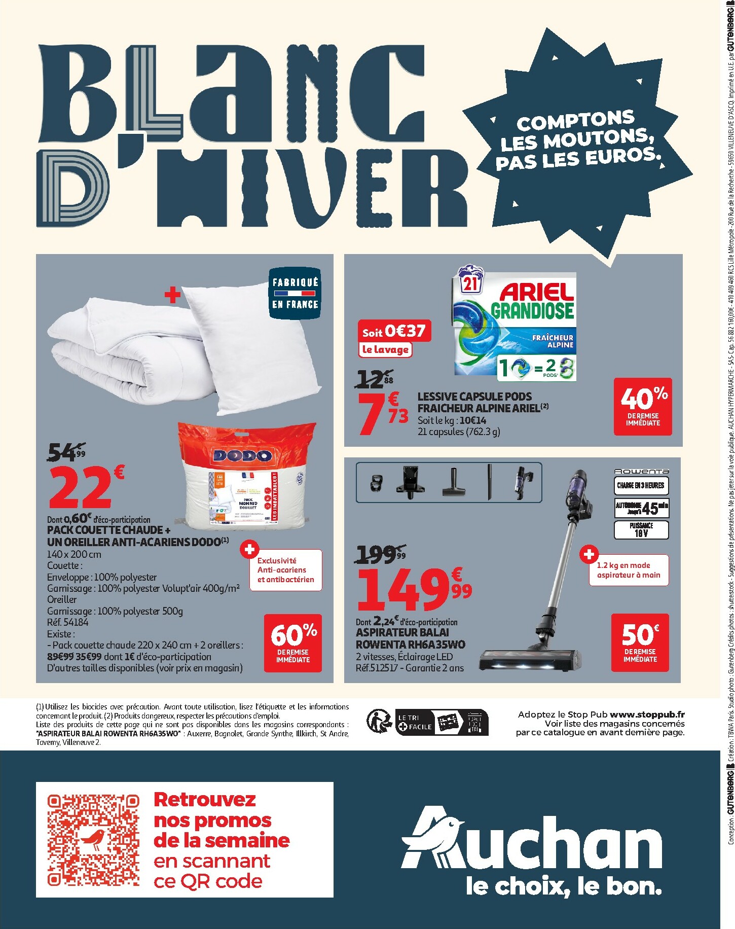 auchan - De Auchan - Blanc d'hiver folder geldig vanaf 26/12 t/m 06/01 - page: 44