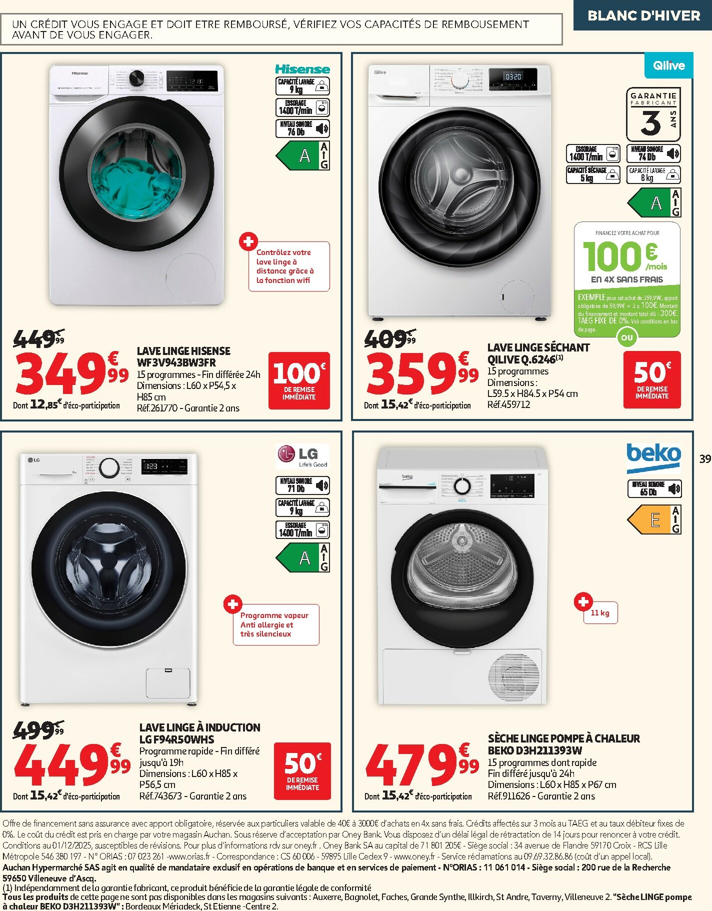 auchan - De Auchan - Blanc d'hiver folder geldig vanaf 26/12 t/m 06/01 - page: 39