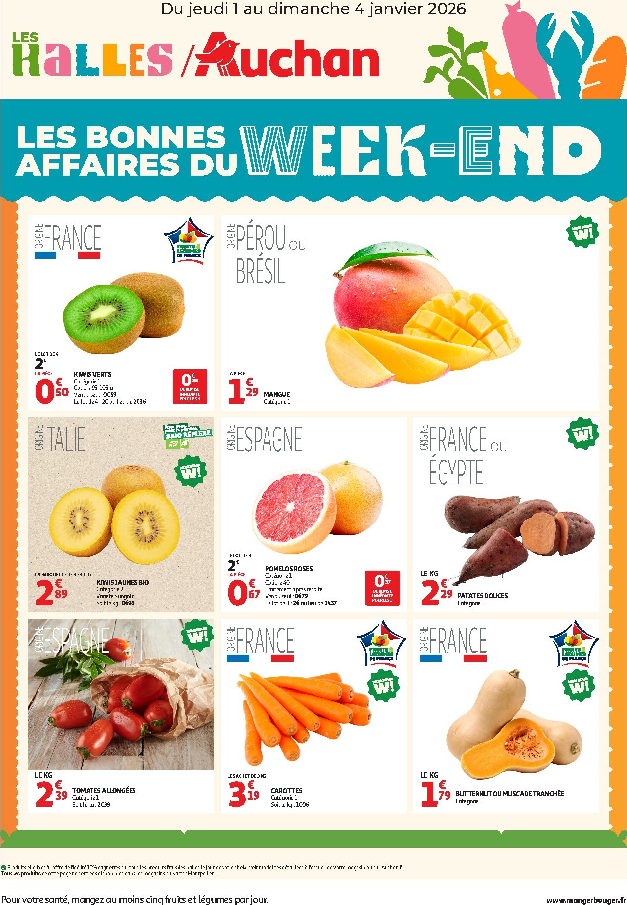 auchan - De Auchan - Les bons plans du week-end dans votre hyper ! folder geldig vanaf 01/01 t/m 04/01