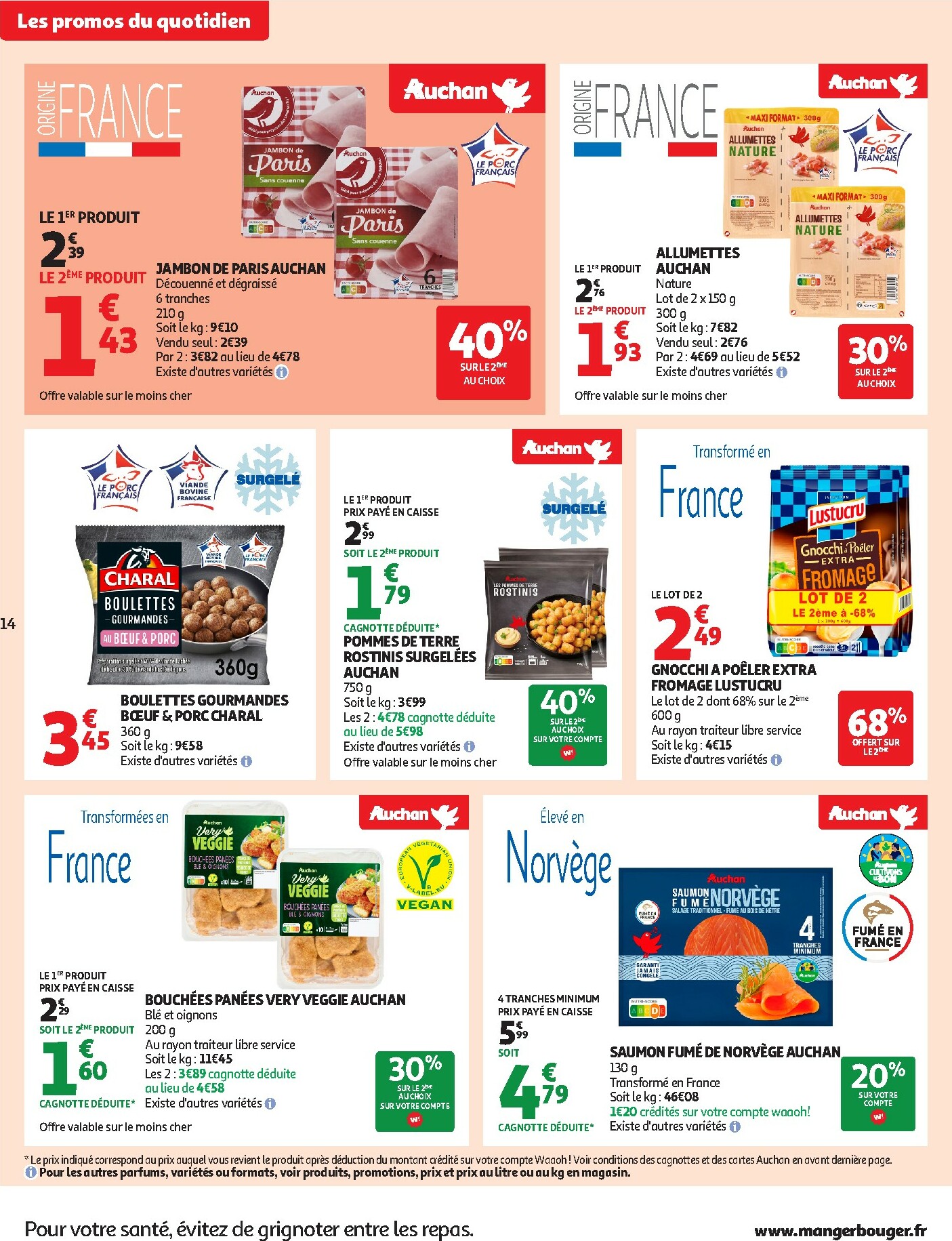 auchan - De Auchan Supermarché - Frais, bon moins cher folder geldig vanaf 06/01 t/m 10/01 - page: 14