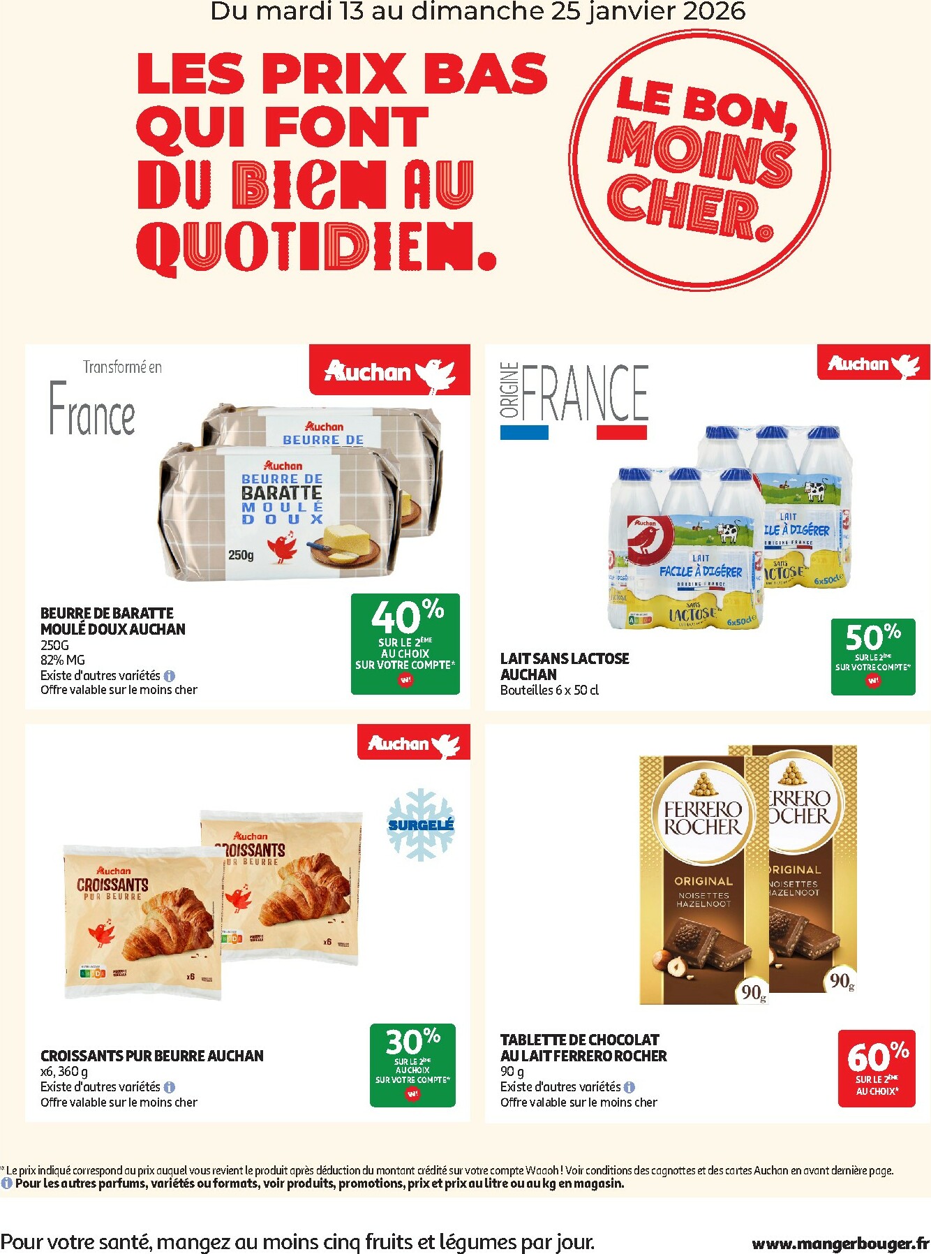 auchan - De Auchan - Prix bas qui font du bien folder geldig vanaf 13/01 t/m 25/01