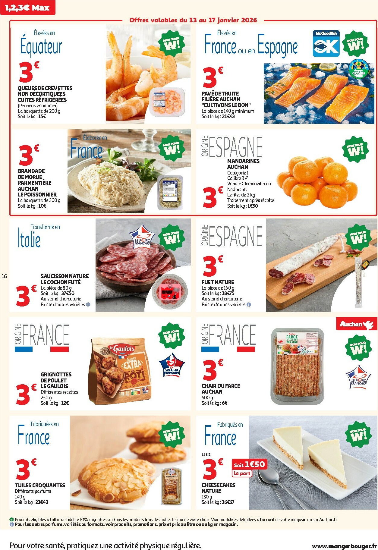 auchan - De Auchan - Petits prix 1, 2, 3 € folder geldig vanaf 13/01 t/m 25/01 - page: 16