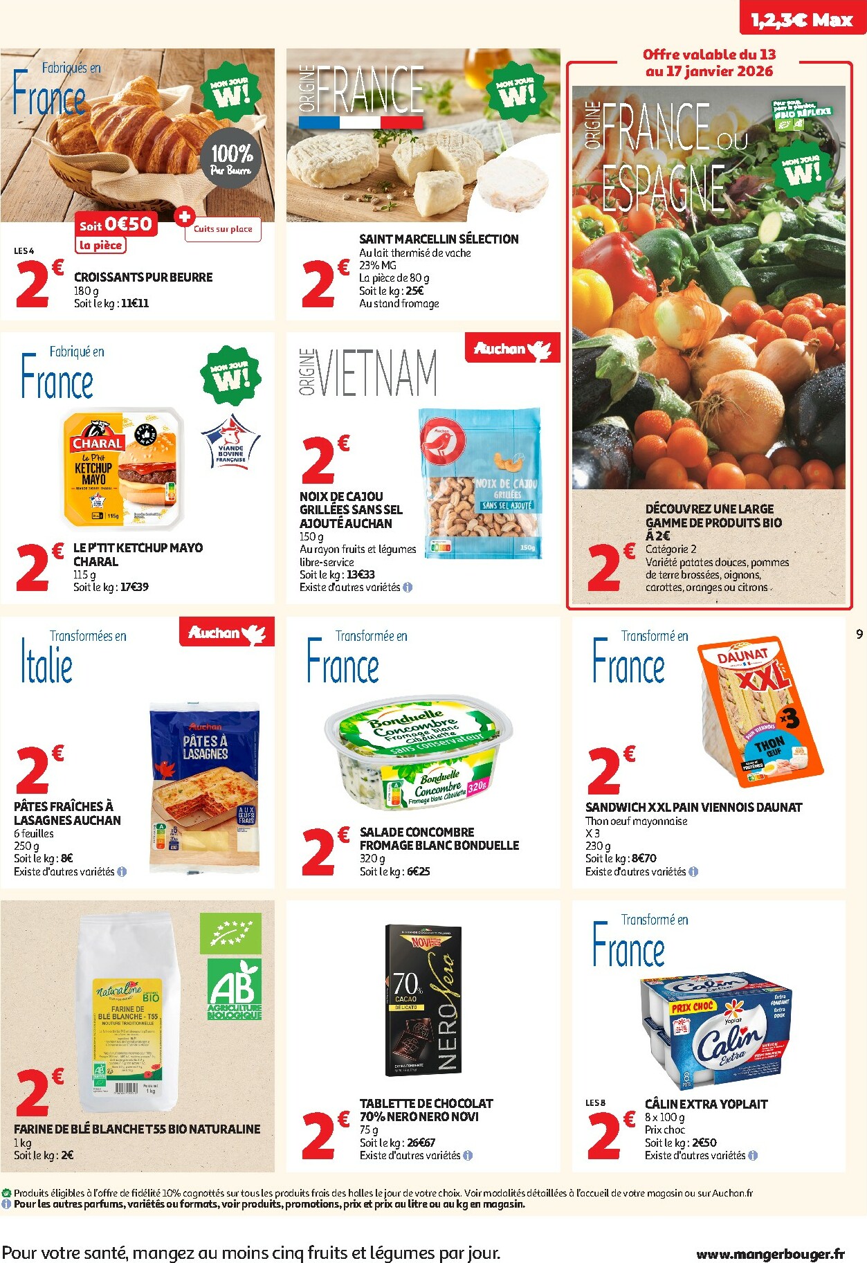 auchan - De Auchan - Petits prix 1, 2, 3 € folder geldig vanaf 13/01 t/m 25/01 - page: 9