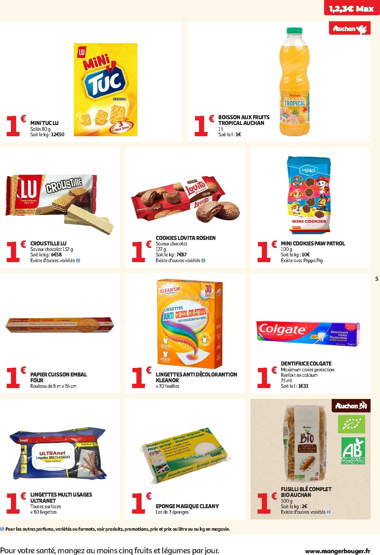 auchan - De Auchan - Petits prix 1, 2, 3 € folder geldig vanaf 13/01 t/m 25/01 - page: 5