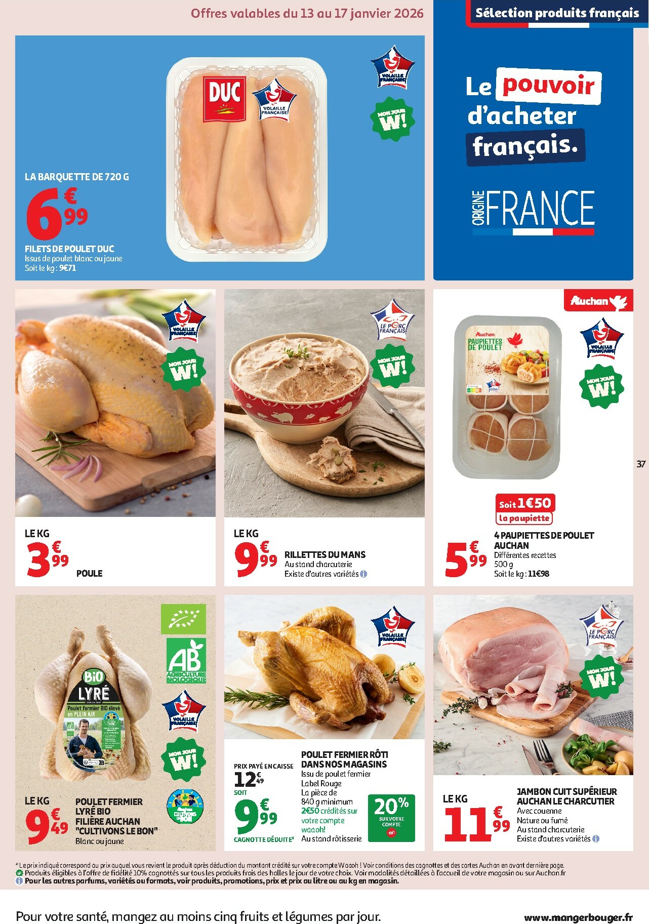 auchan - De Auchan - Petits prix 1, 2, 3 € folder geldig vanaf 13/01 t/m 25/01 - page: 37