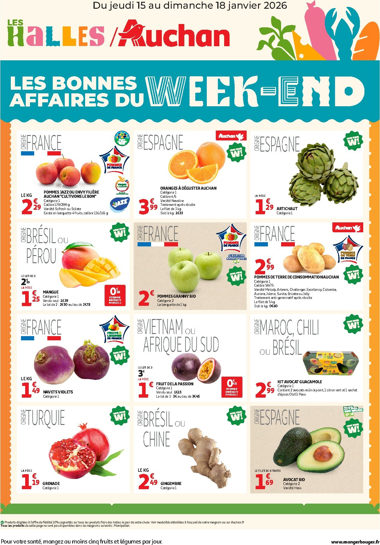 auchan - De Auchan - Les bons plans du week-end dans votre hyper ! folder geldig vanaf 15/01 t/m 18/01